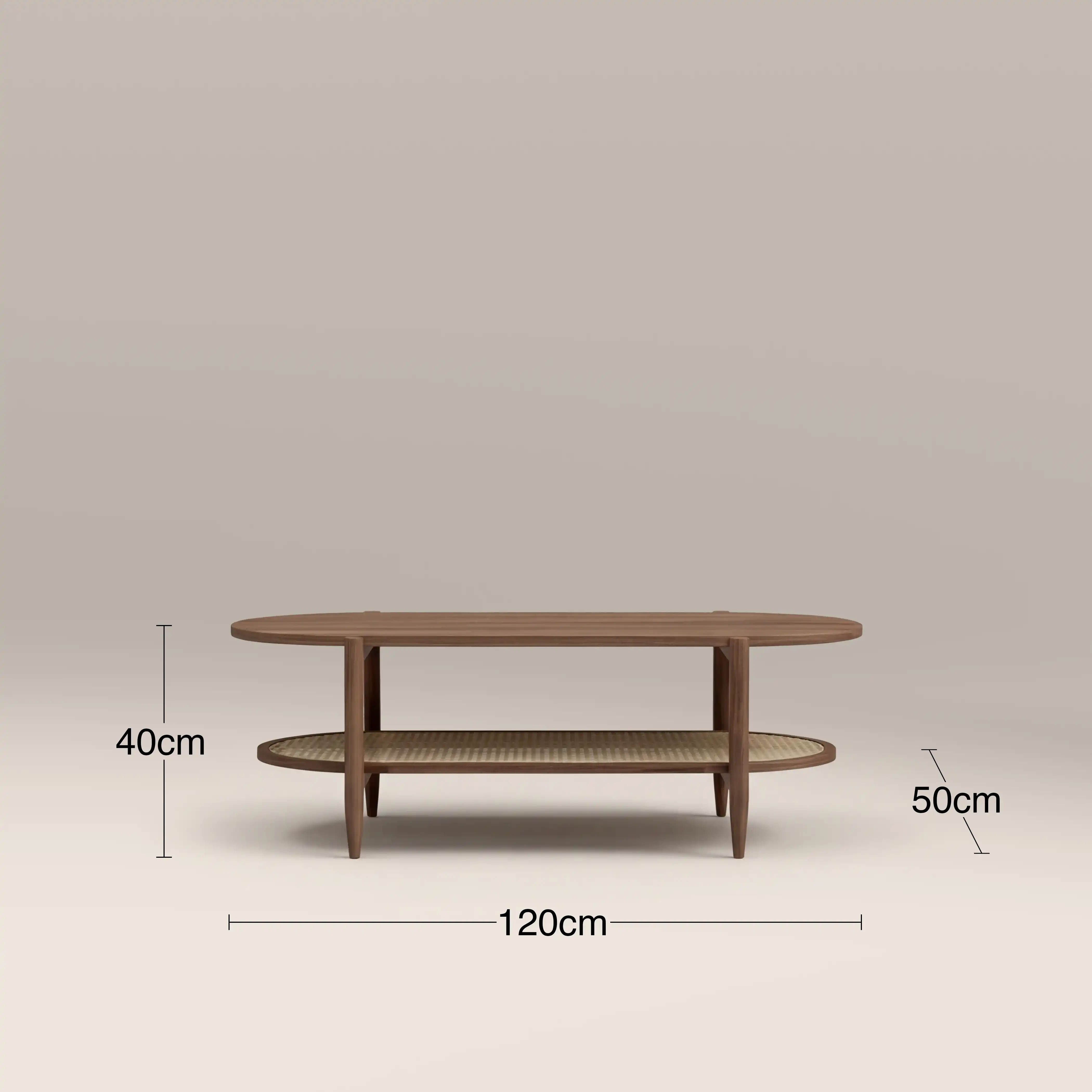 Soller Oval Wooden Coffee Table | Walnut & Natural - Image 5