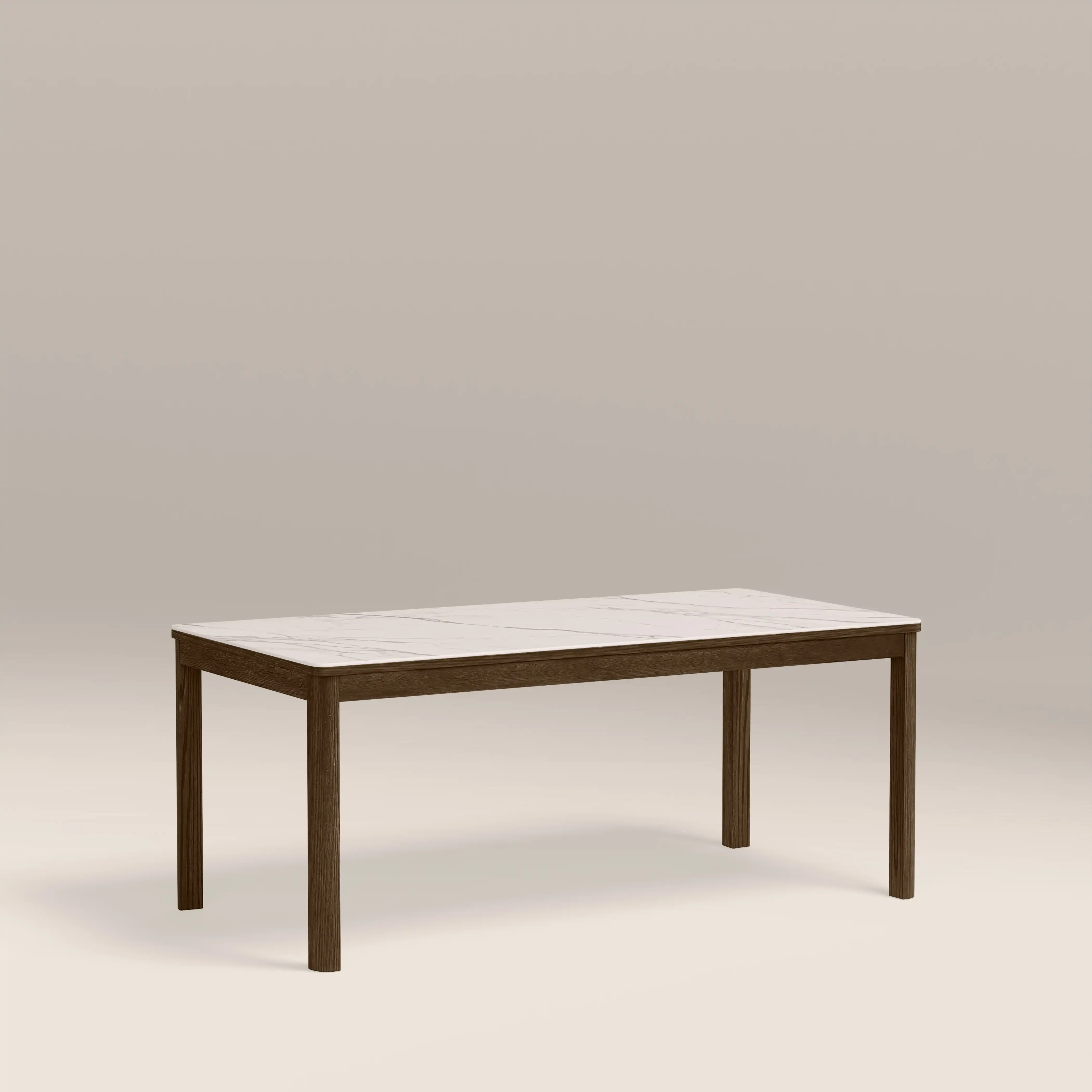 Southampton 6 Seat Rectangle Dining Table | Ecru Ceramic & Smoked Walnut - Image 2