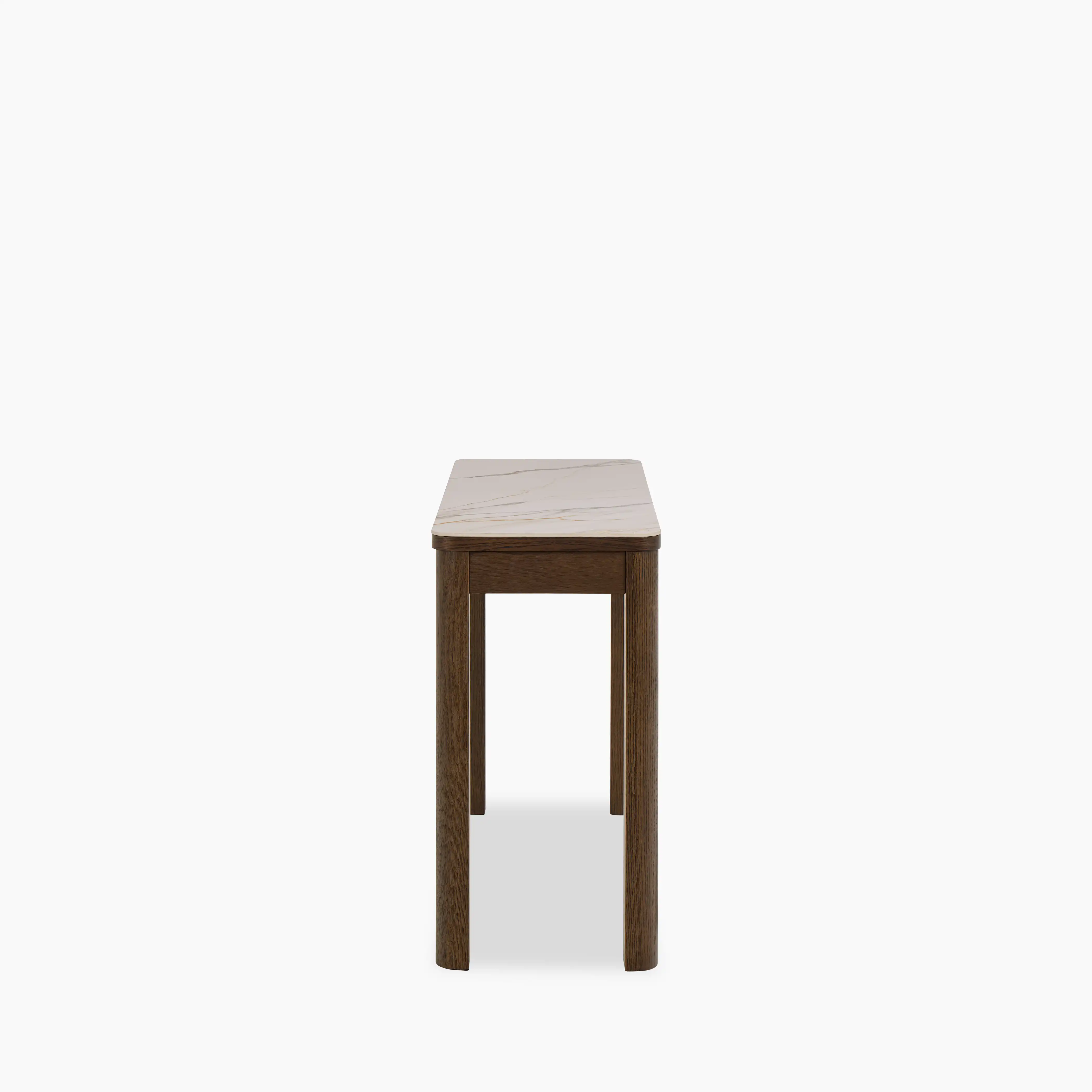 Southampton Rectangle Console Table | Ecru Ceramic & Smoked Walnut - Image 4
