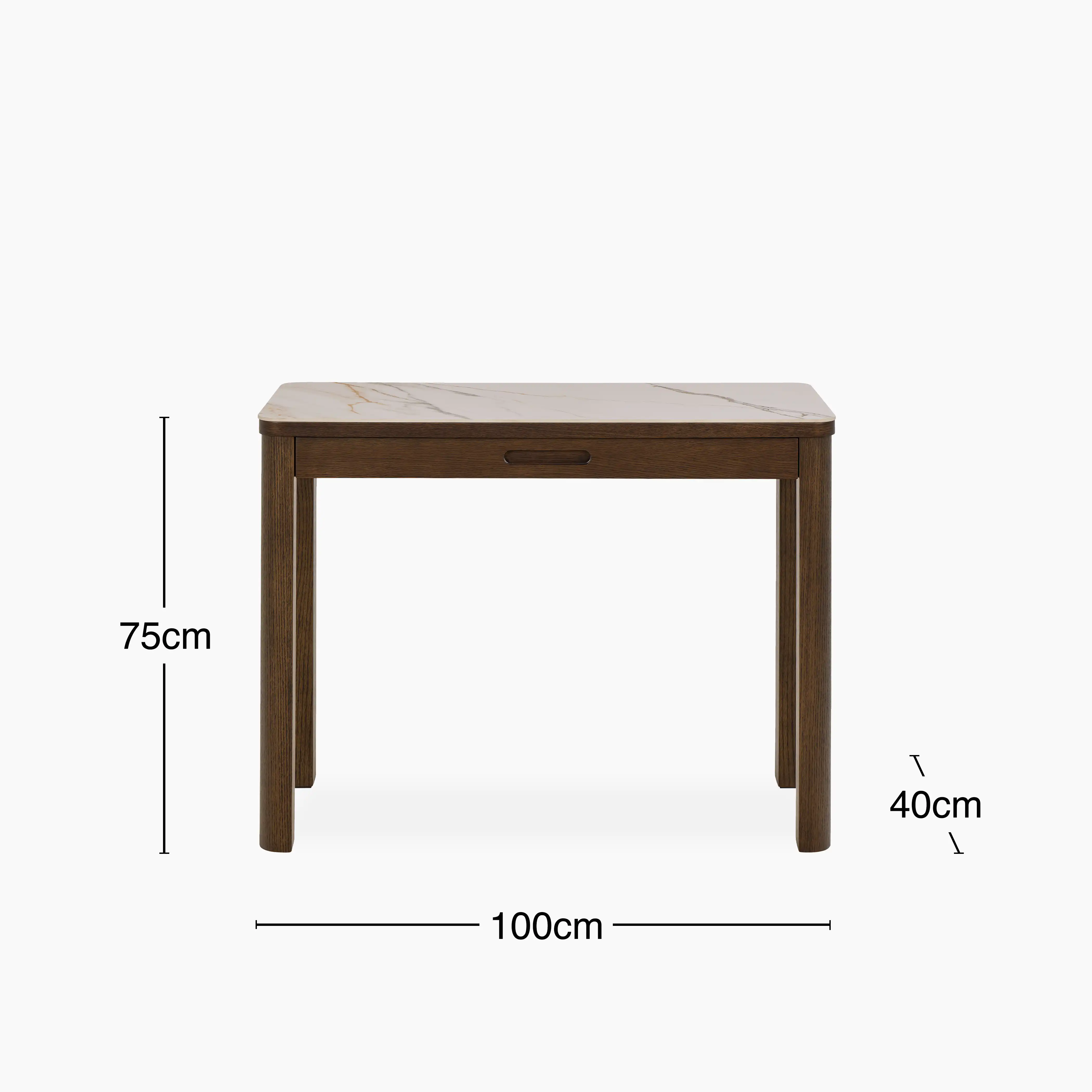 Southampton Rectangle Console Table | Ecru Ceramic & Smoked Walnut - Image 6