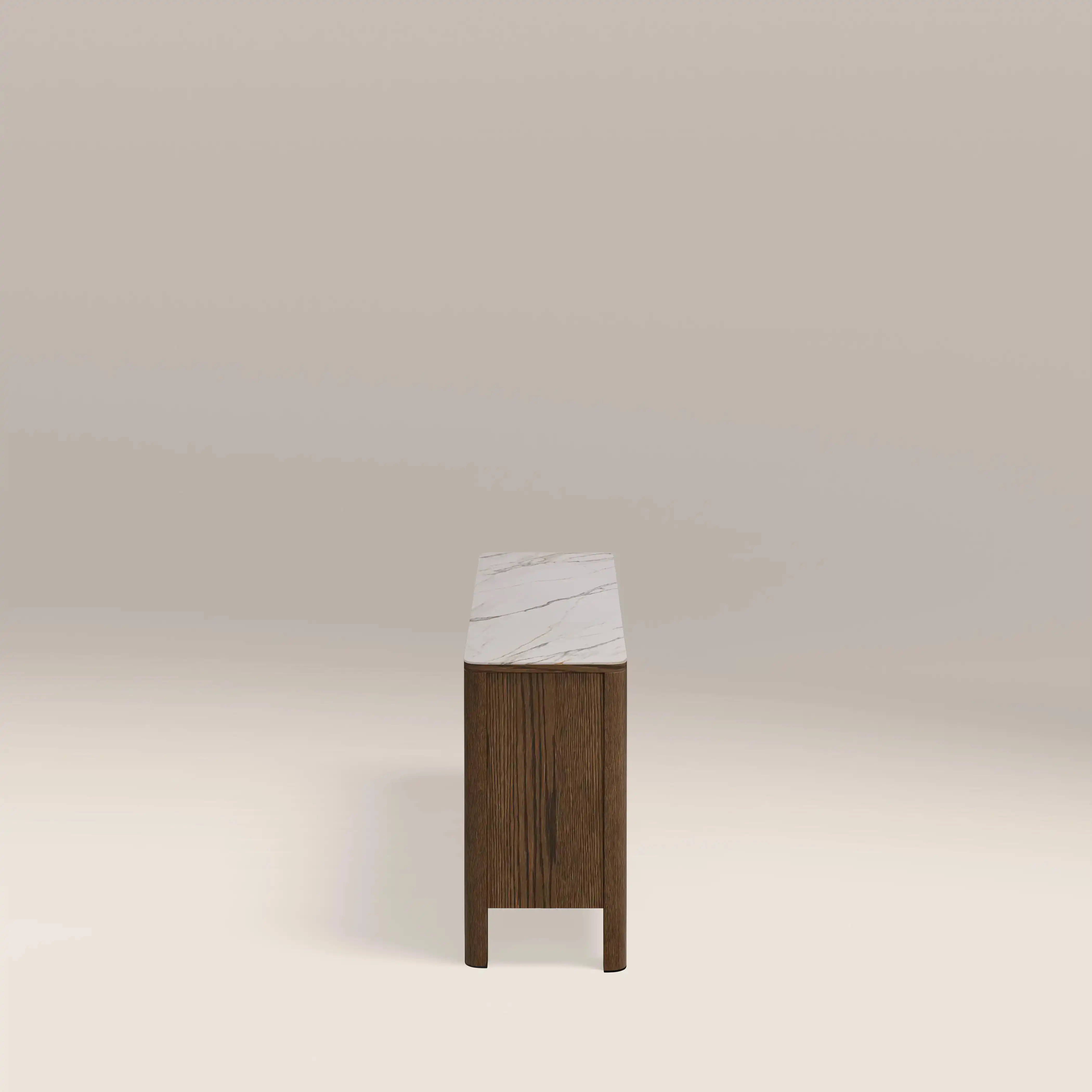 Southampton Wooden Sideboard | Ecru Ceramic & Smoked Walnut - Image 4