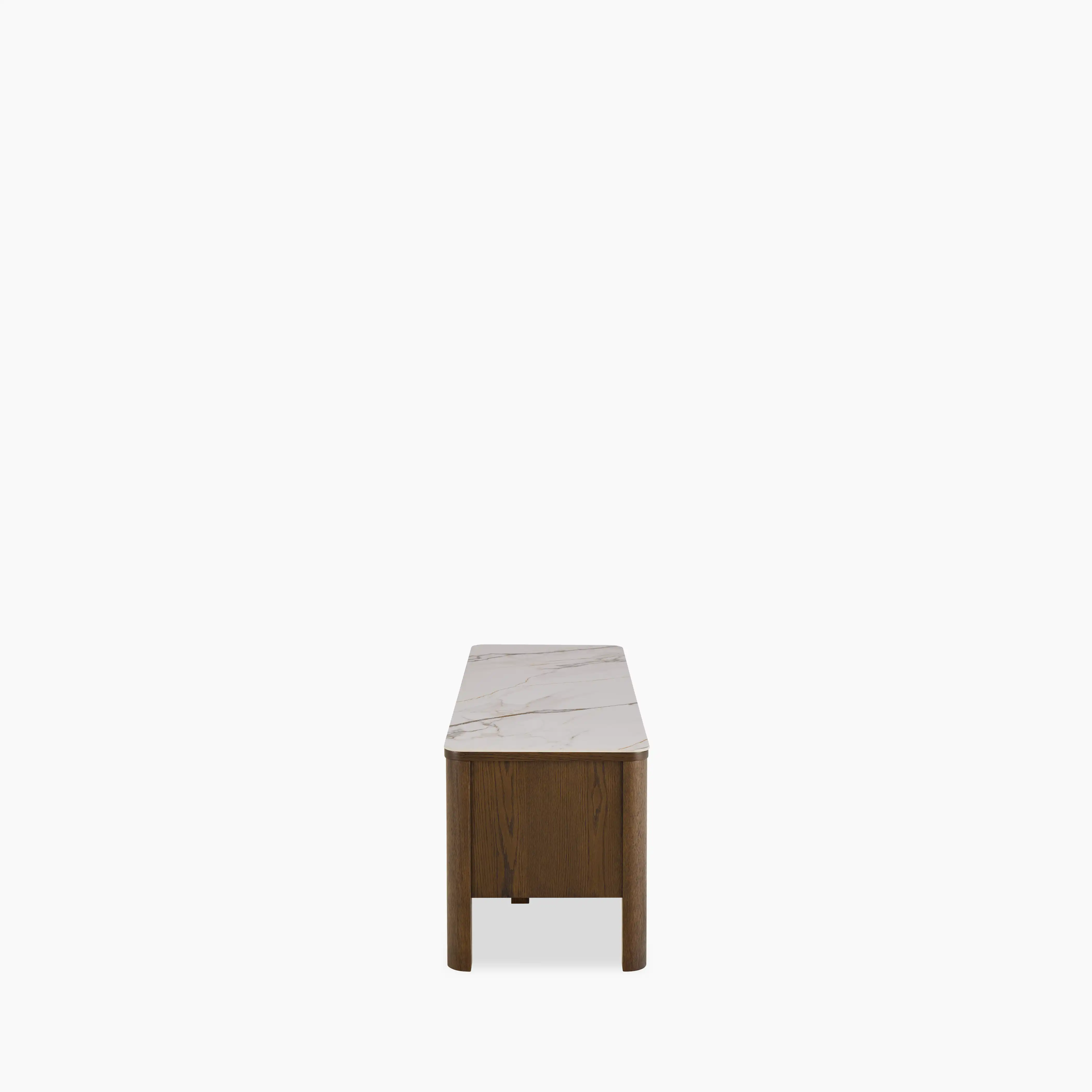 Southampton Wooden TV Stand | Ecru Ceramic & Smoked Walnut - Image 4