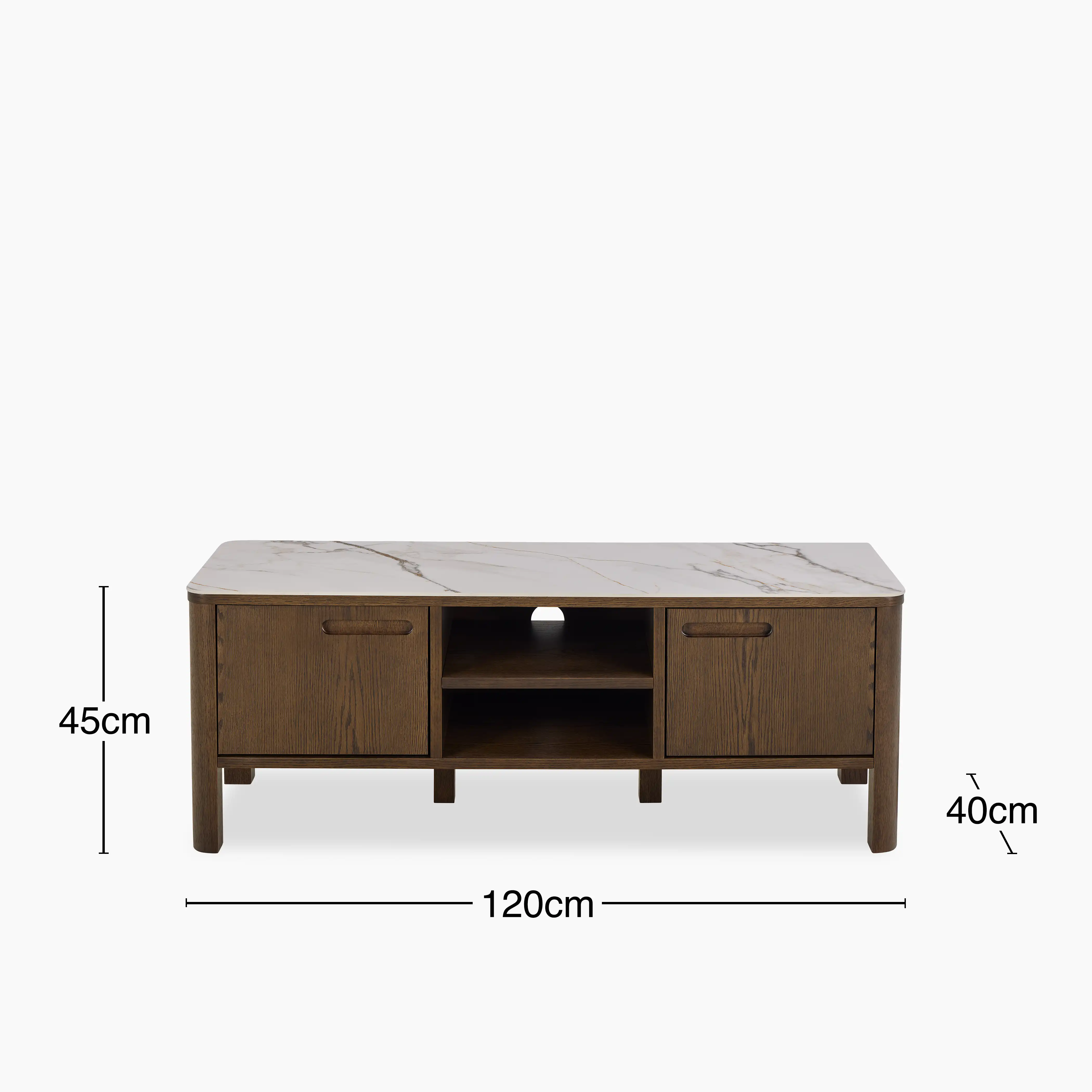 Southampton Wooden TV Stand | Ecru Ceramic & Smoked Walnut - Image 7