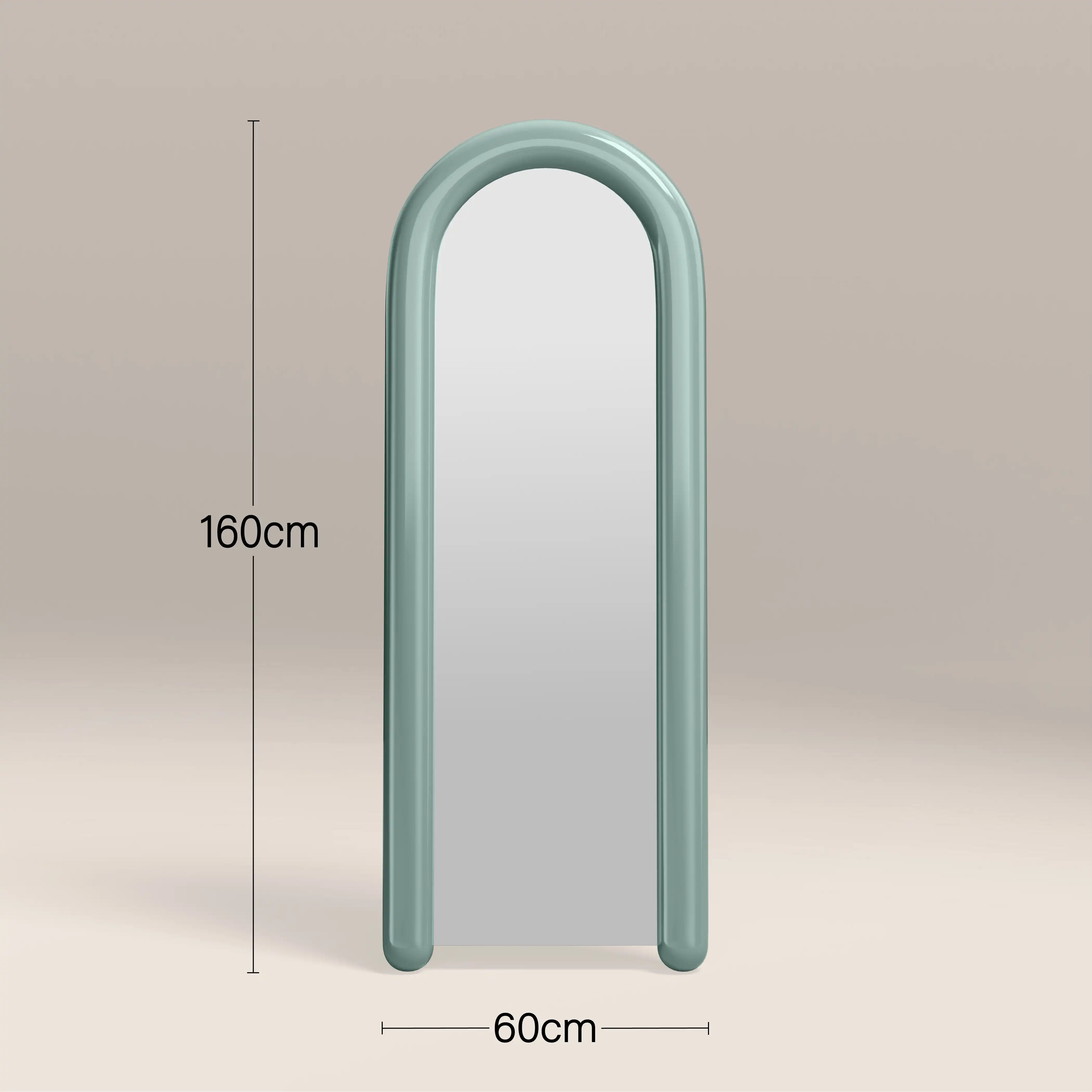 Spencer Full Length Floor Mirror, 160 x 60 cm | High Gloss Sky Blue - Image 3