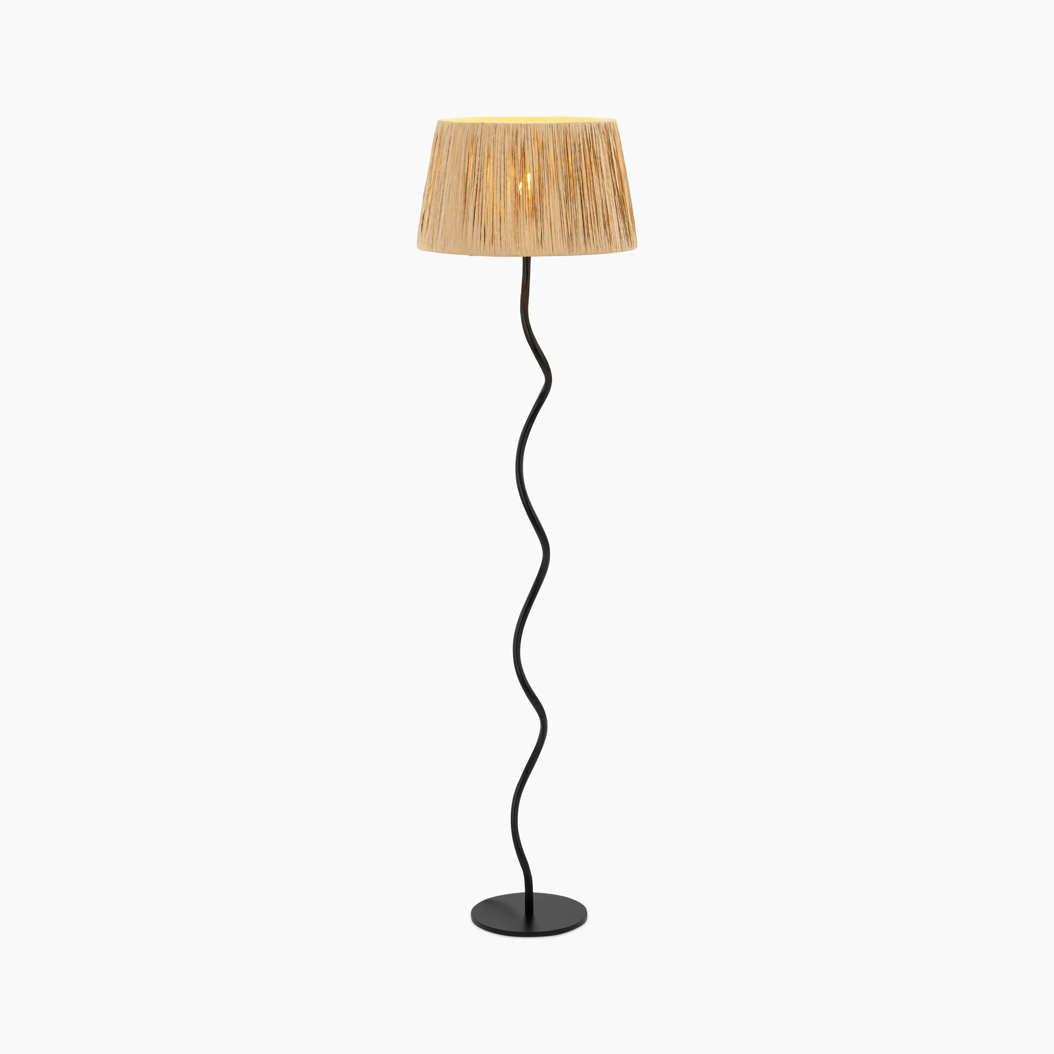 Stanmore Floor Lamp | Natural Raffia & Black - Image 3