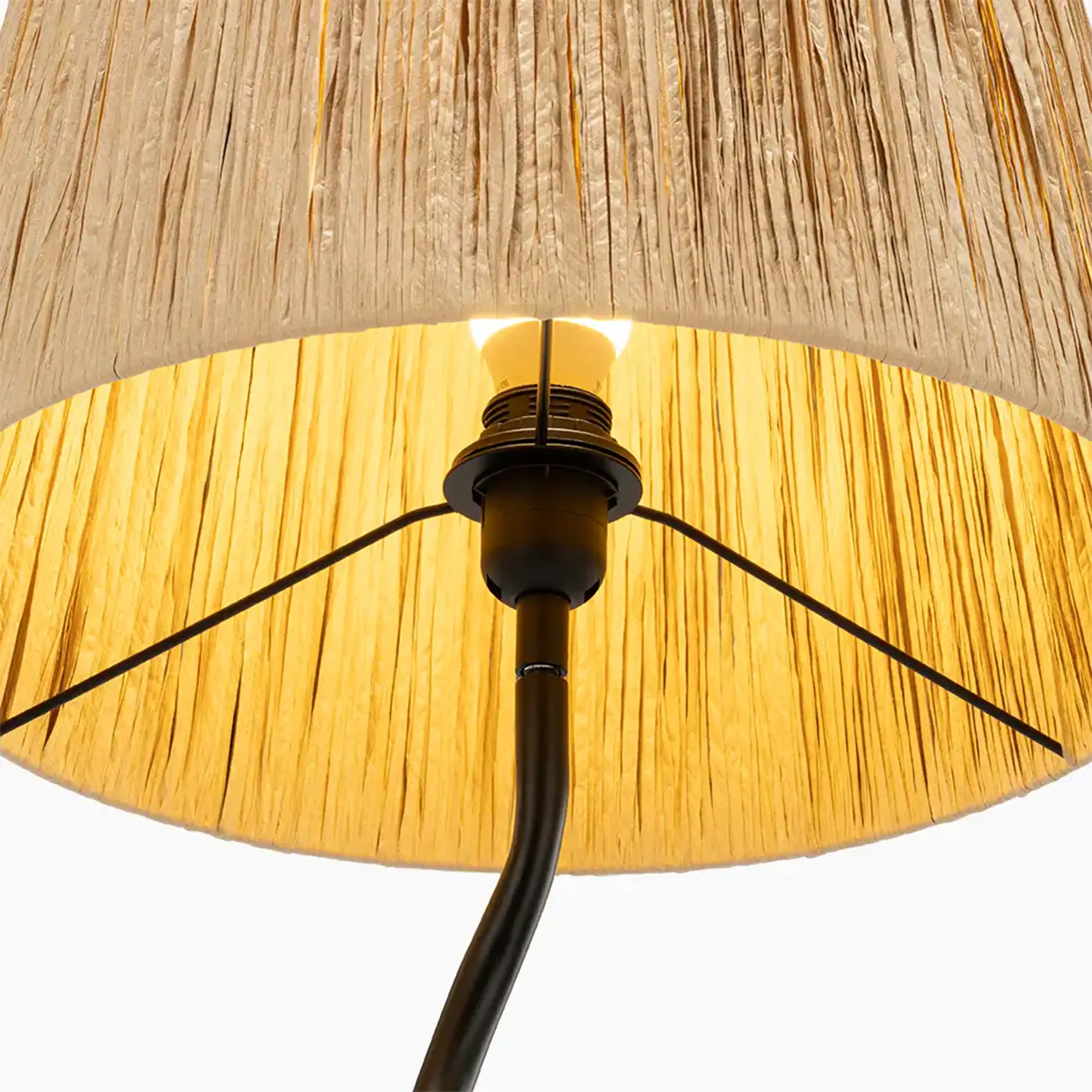 Stanmore Floor Lamp | Natural Raffia & Black - Image 5