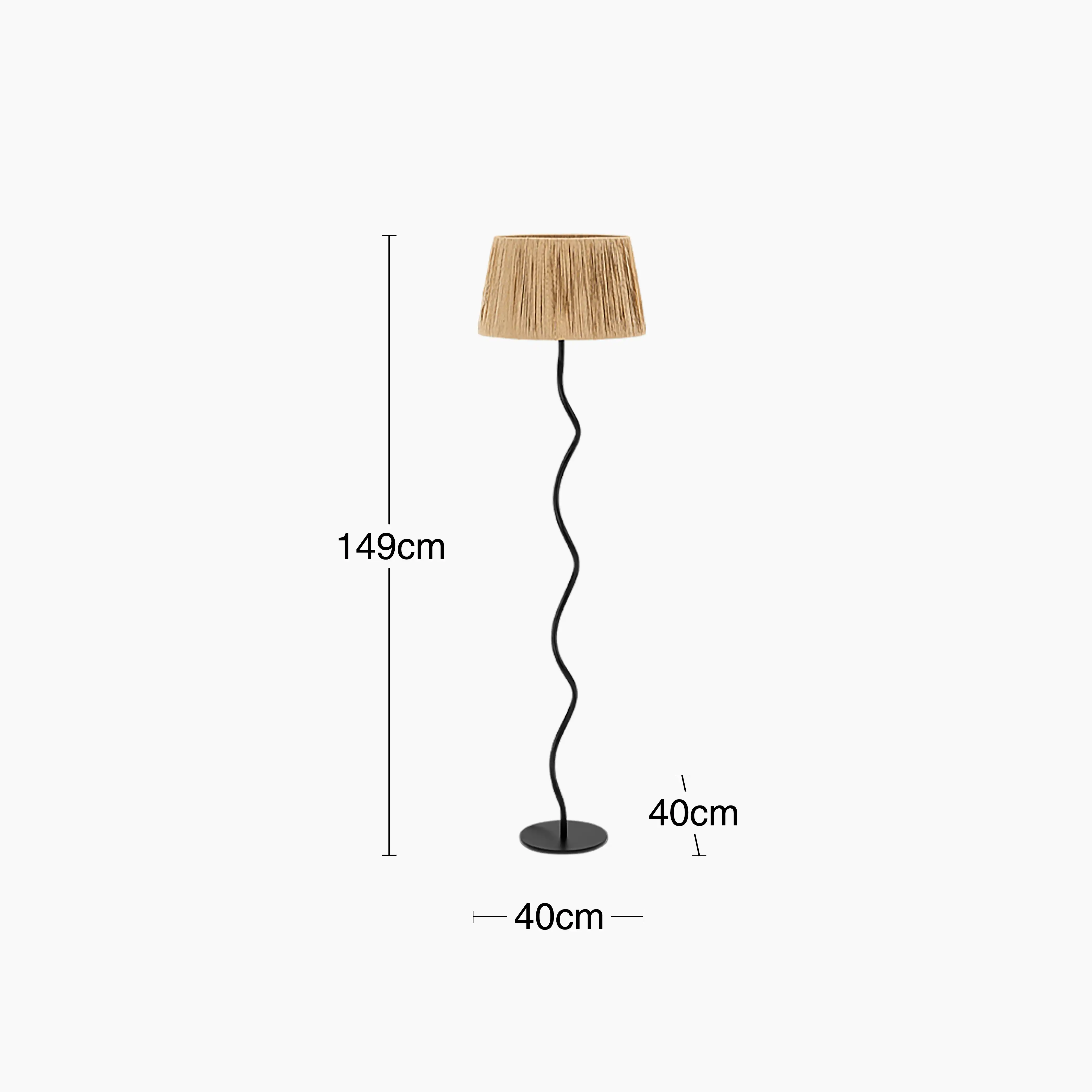 Stanmore Floor Lamp | Natural Raffia & Black - Image 6