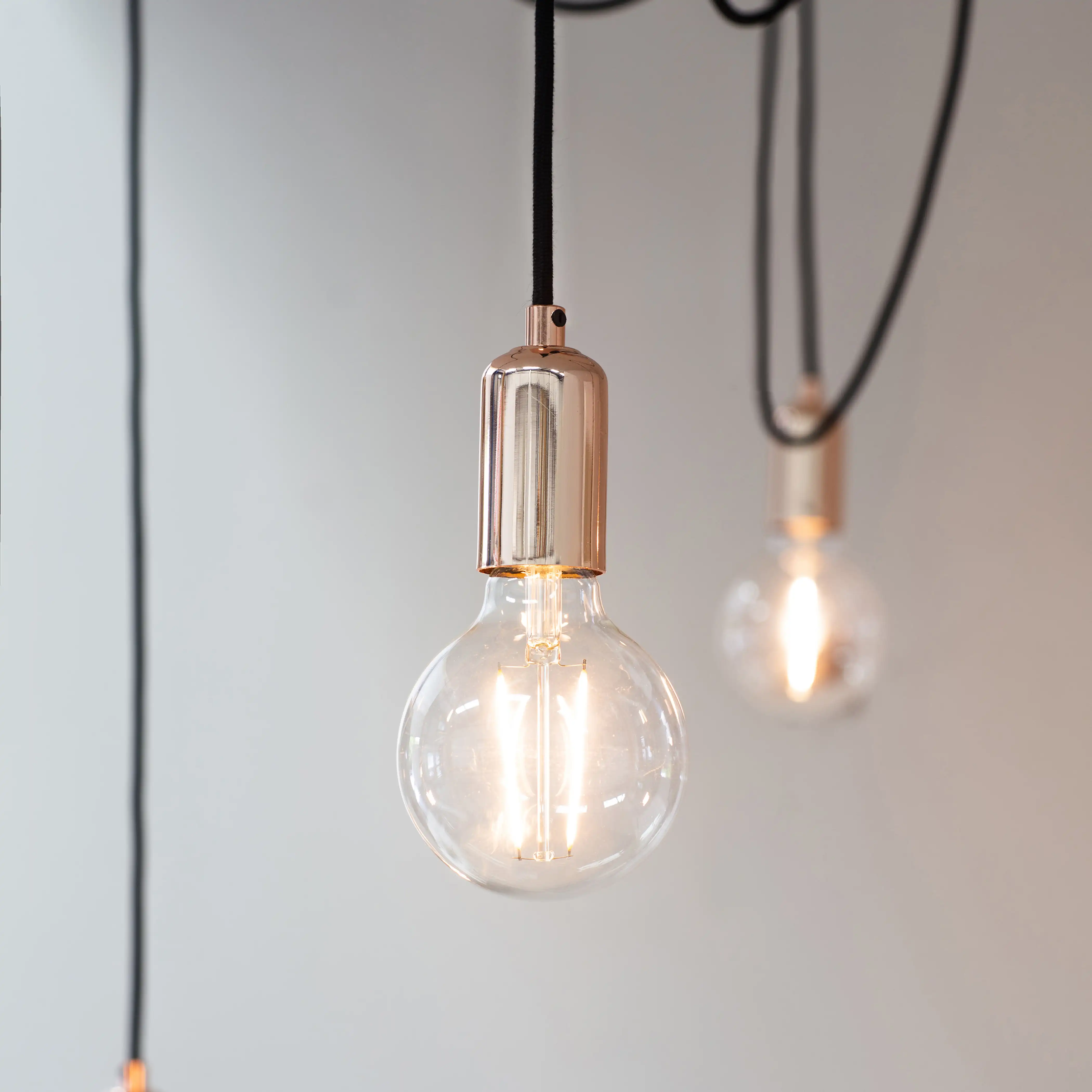 Studio 6 Light Pendant Light | Tinted Glass & Black - Image 3