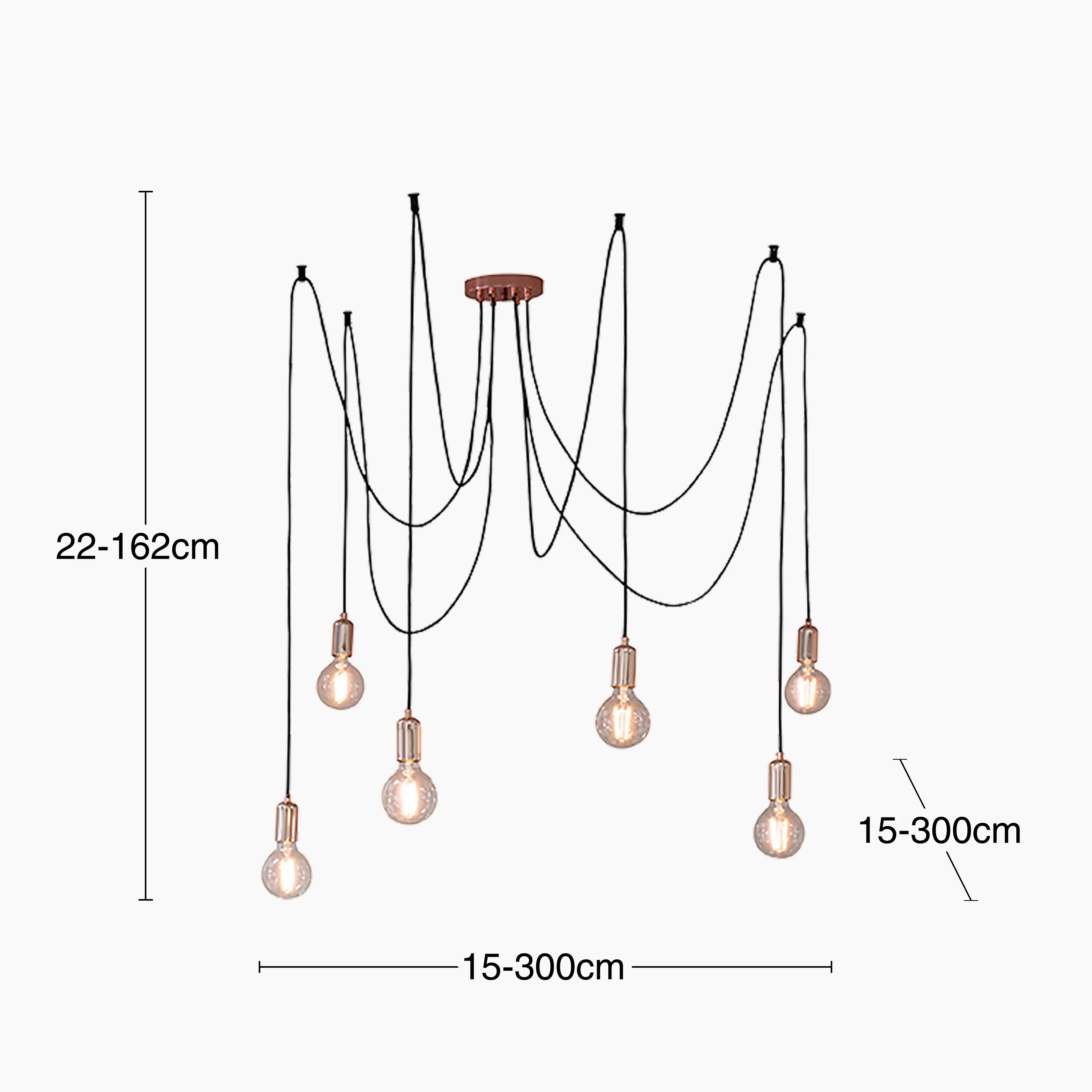 Studio 6 Light Pendant Light | Tinted Glass & Black - Image 5