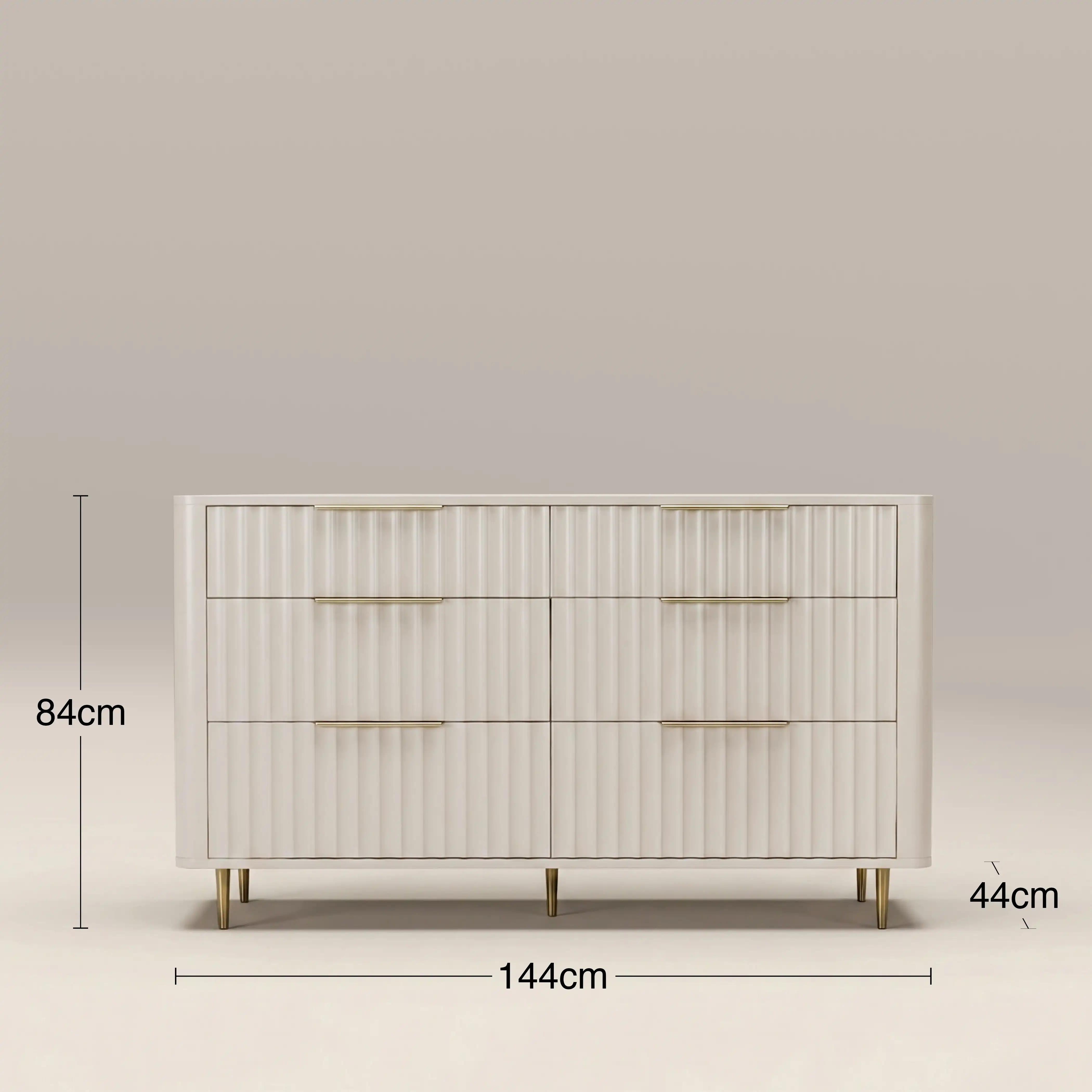 Suvi 6 Drawer Chest of Drawers | Ivory - Image 4