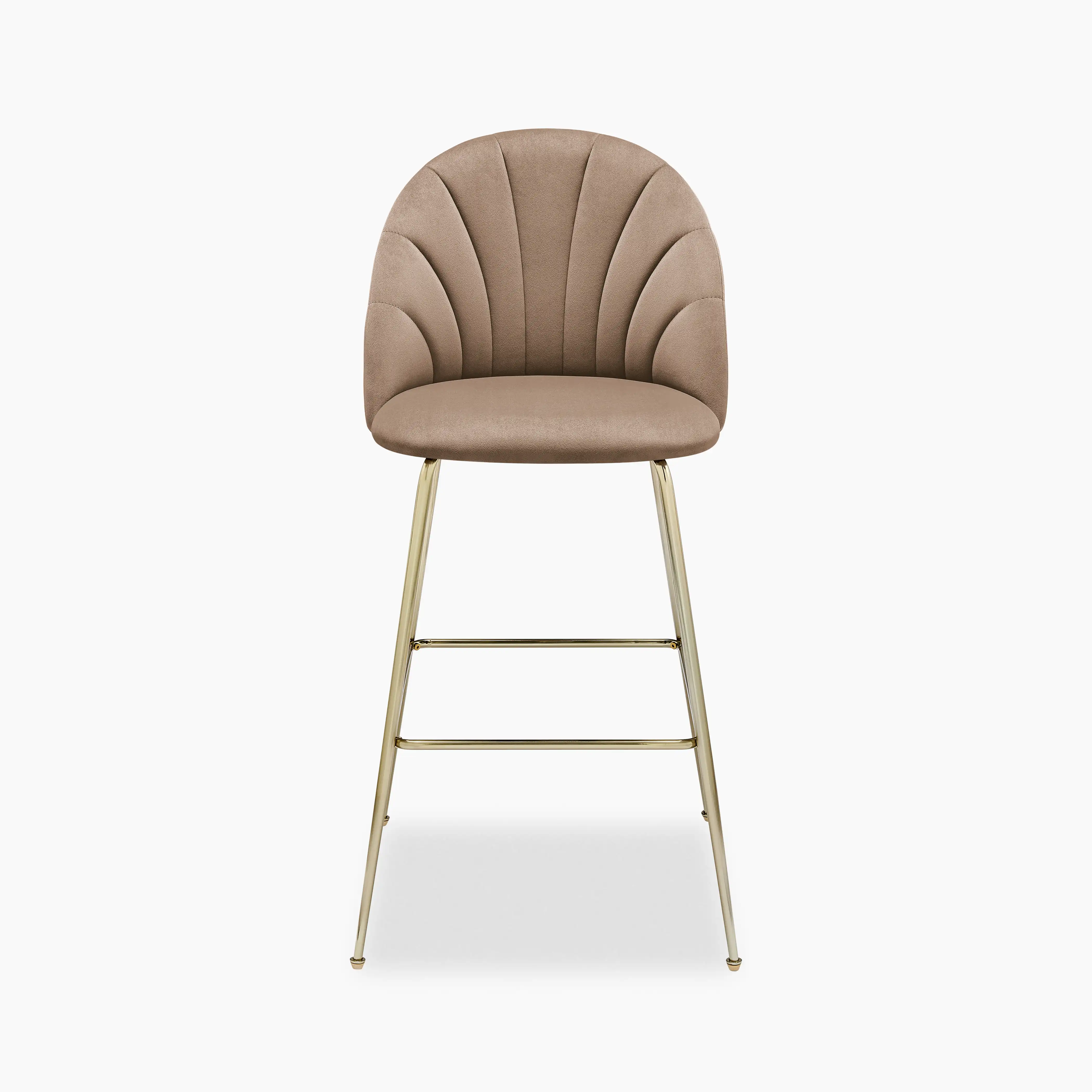 Sylvia Bar Stool | Taupe Sustainable Velvet - Image 2