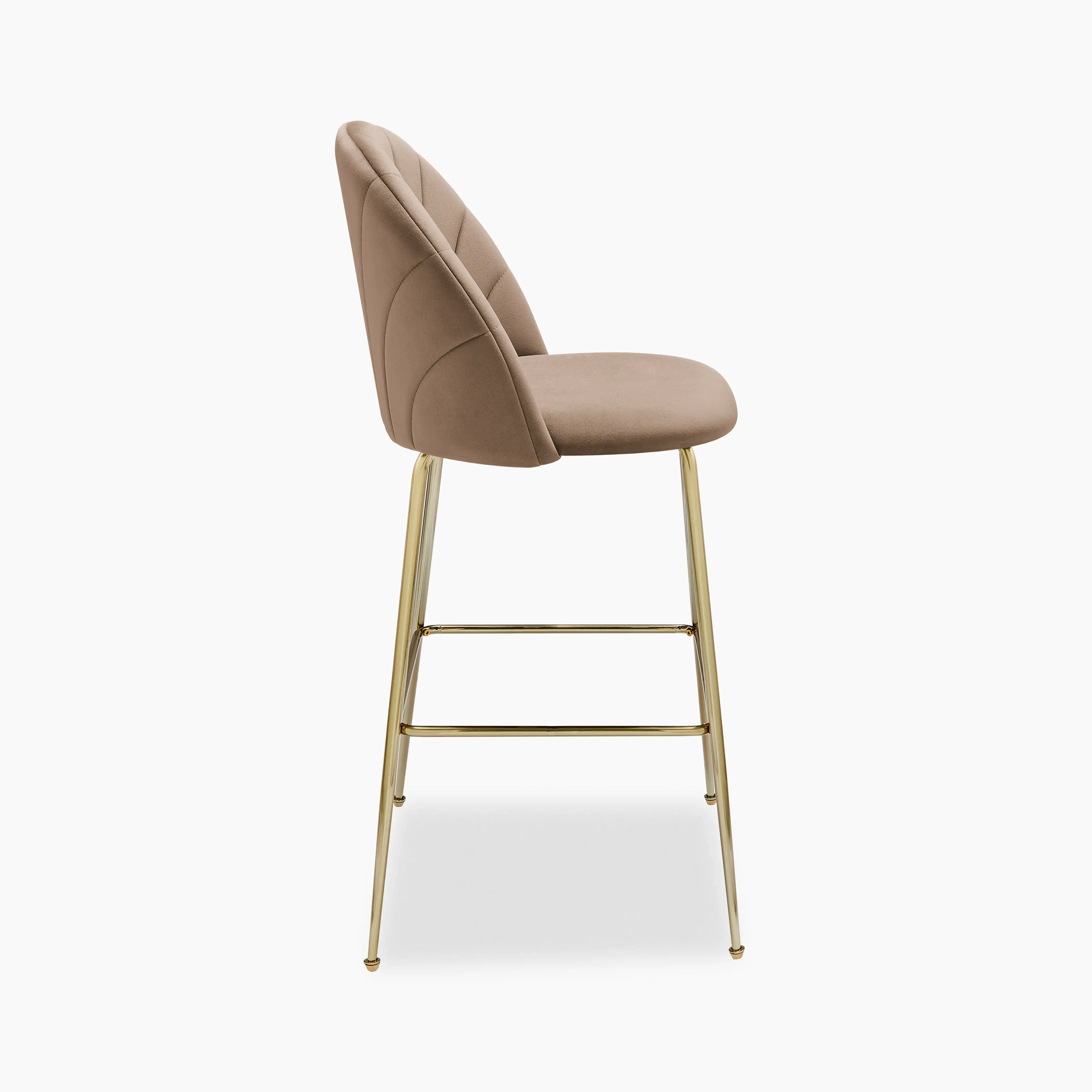 Sylvia Bar Stool | Taupe Sustainable Velvet - Image 4