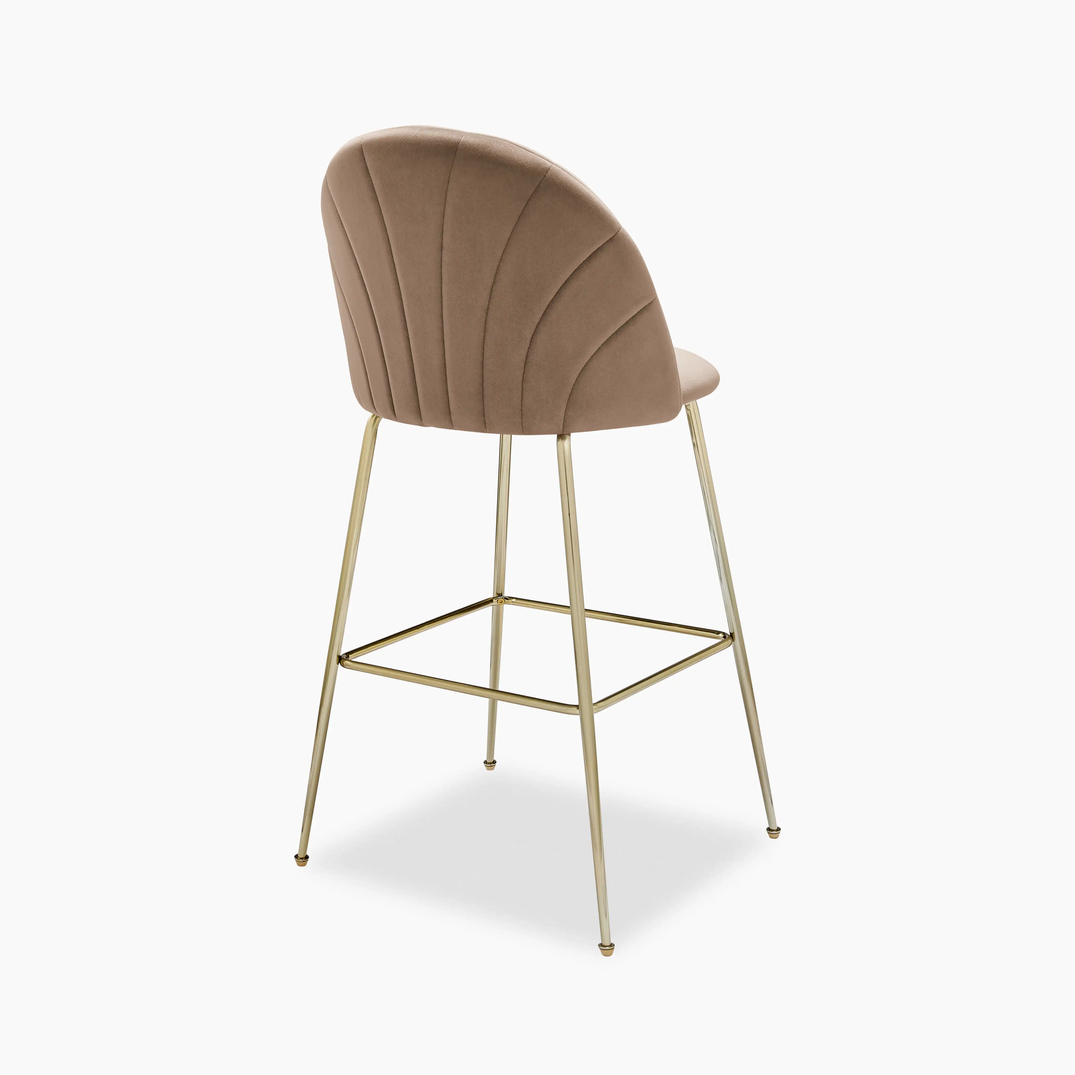 Sylvia Bar Stool | Taupe Sustainable Velvet - Image 5