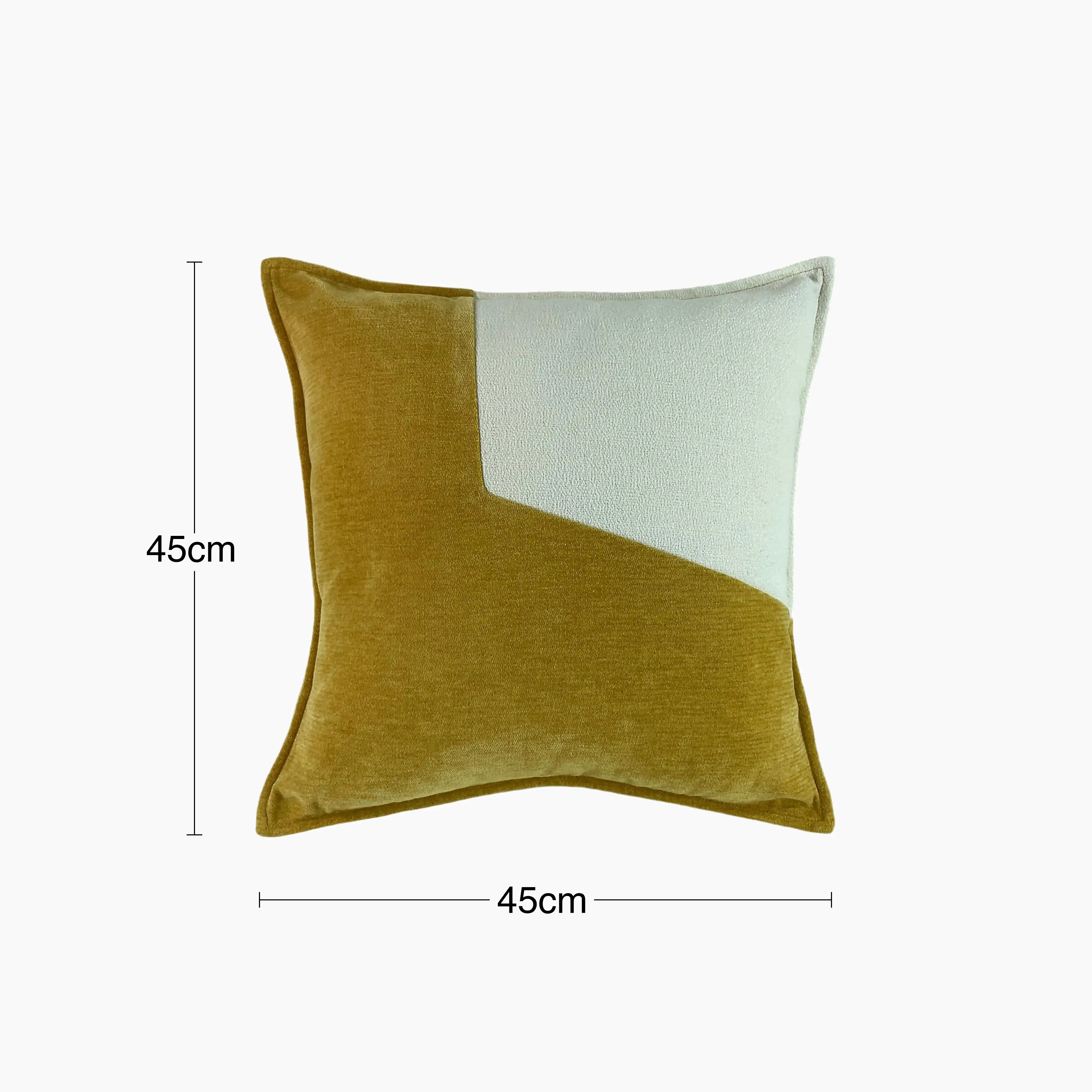 Tabby Square Fabric Cushion | Whiskey Brown & Cream - Image 3