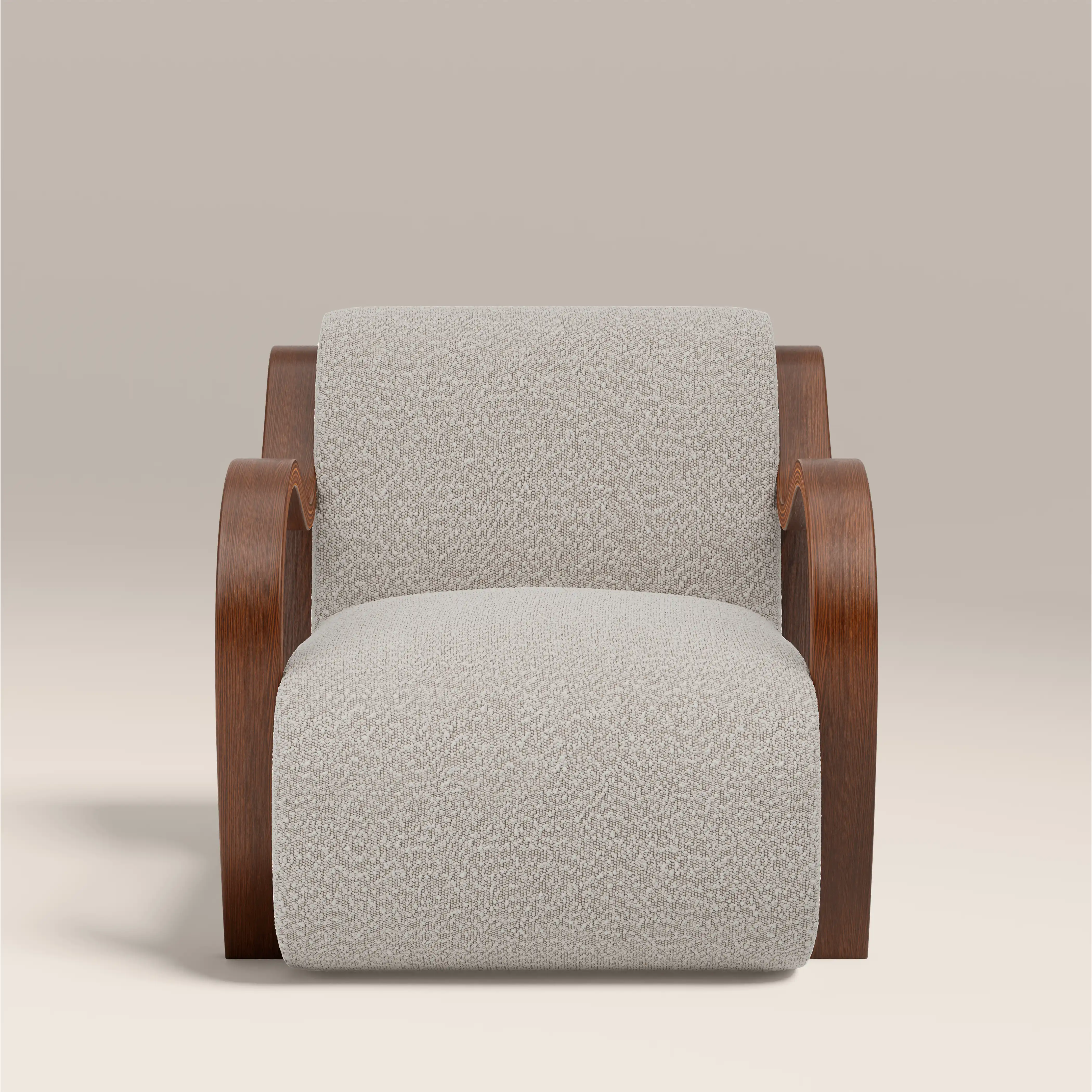 Talie Accent Chair | Speckled Stone Sustainable Boucle & Walnut - Image 3