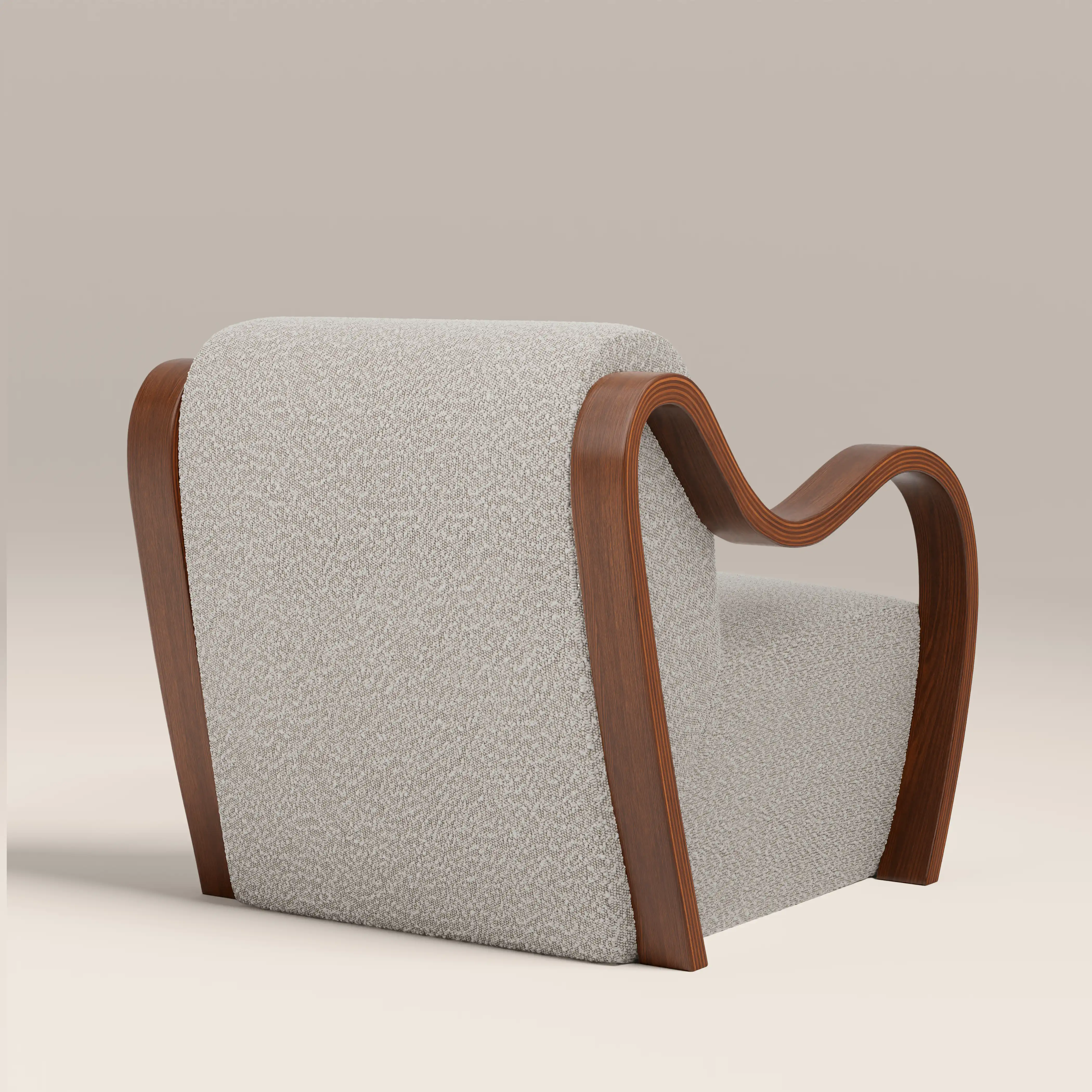 Talie Accent Chair | Speckled Stone Sustainable Boucle & Walnut - Image 6