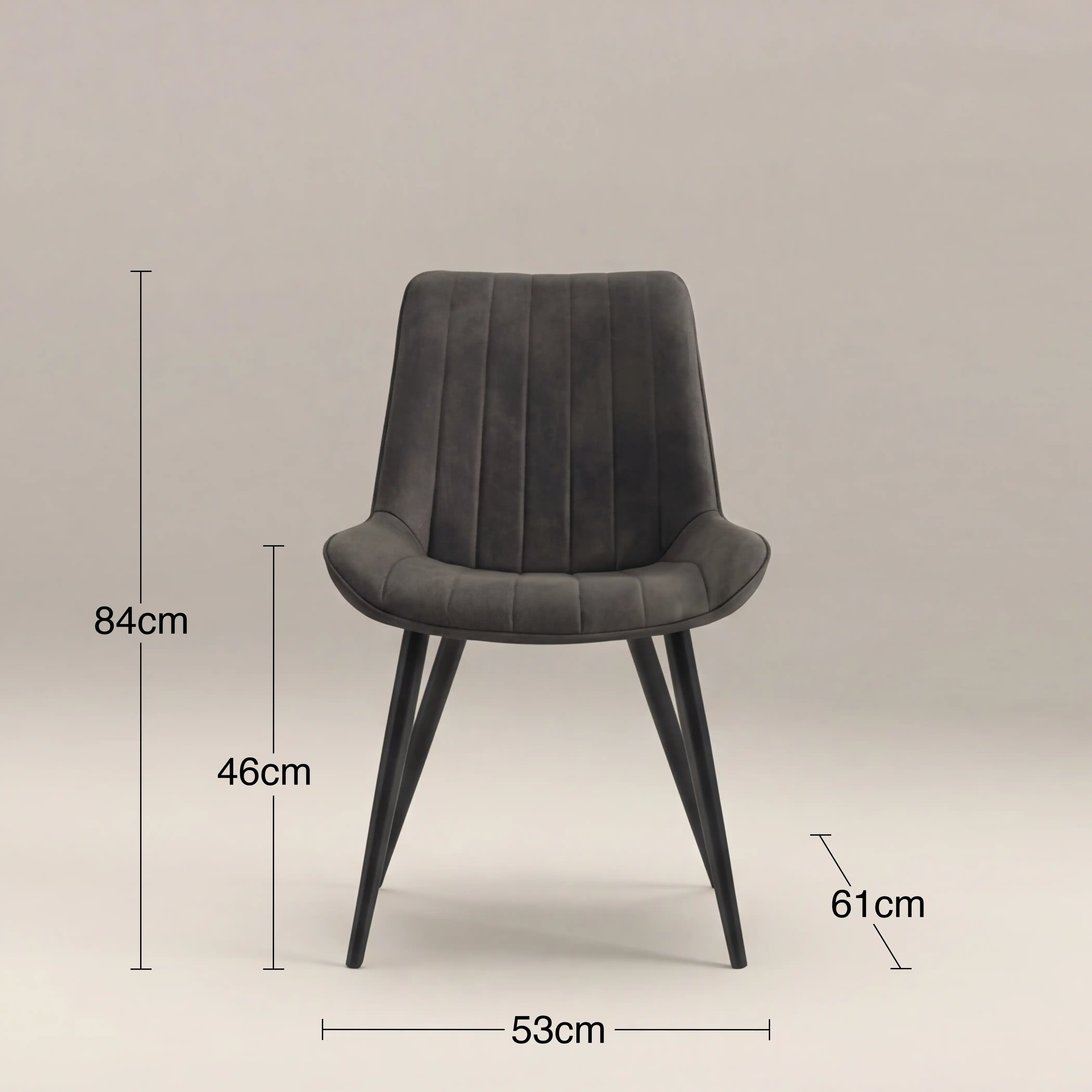 Taylor Dining Chair | Vintage Dark Grey Faux Leather - Image 5
