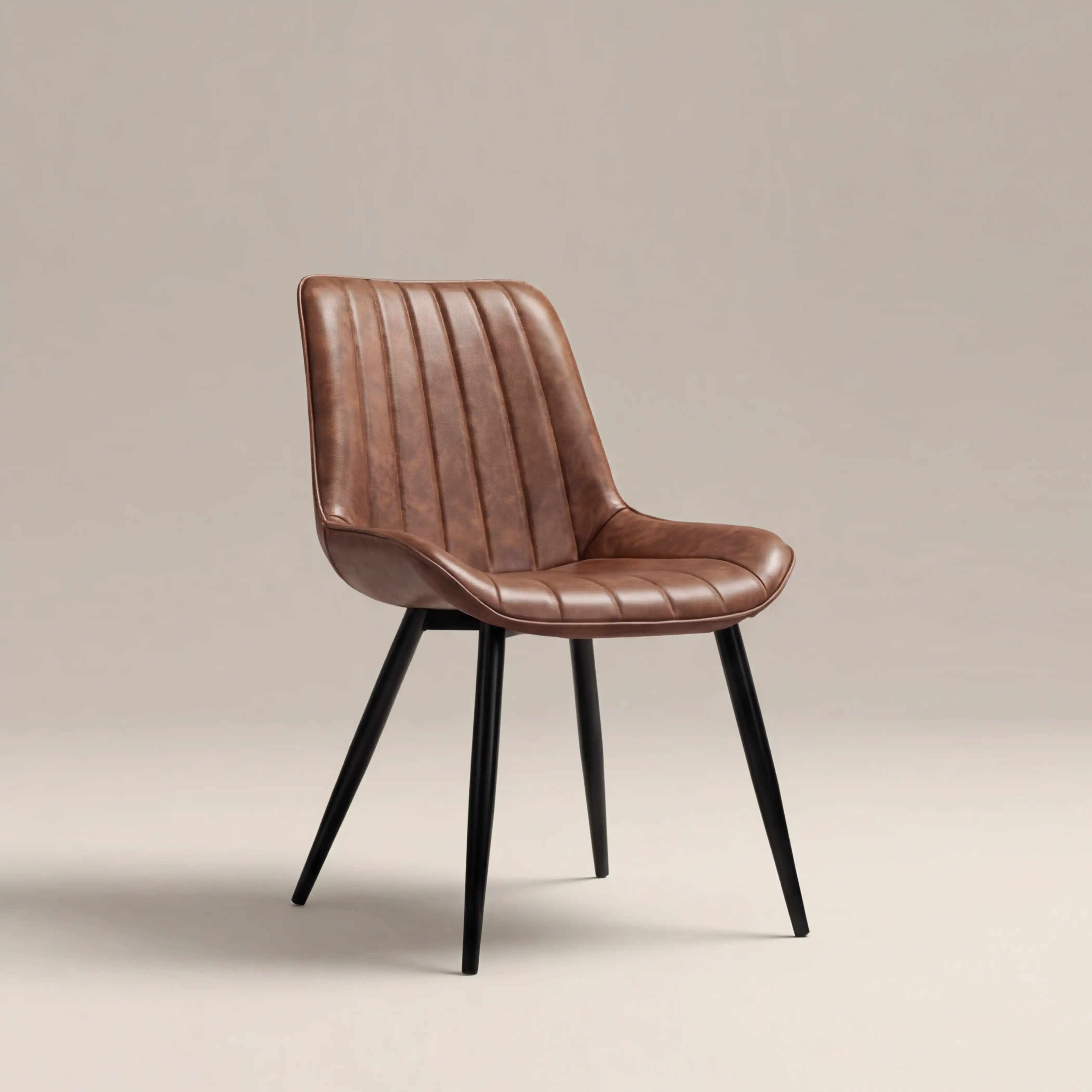 Taylor Dining Chair | Vintage Tan Faux Leather - Image 2