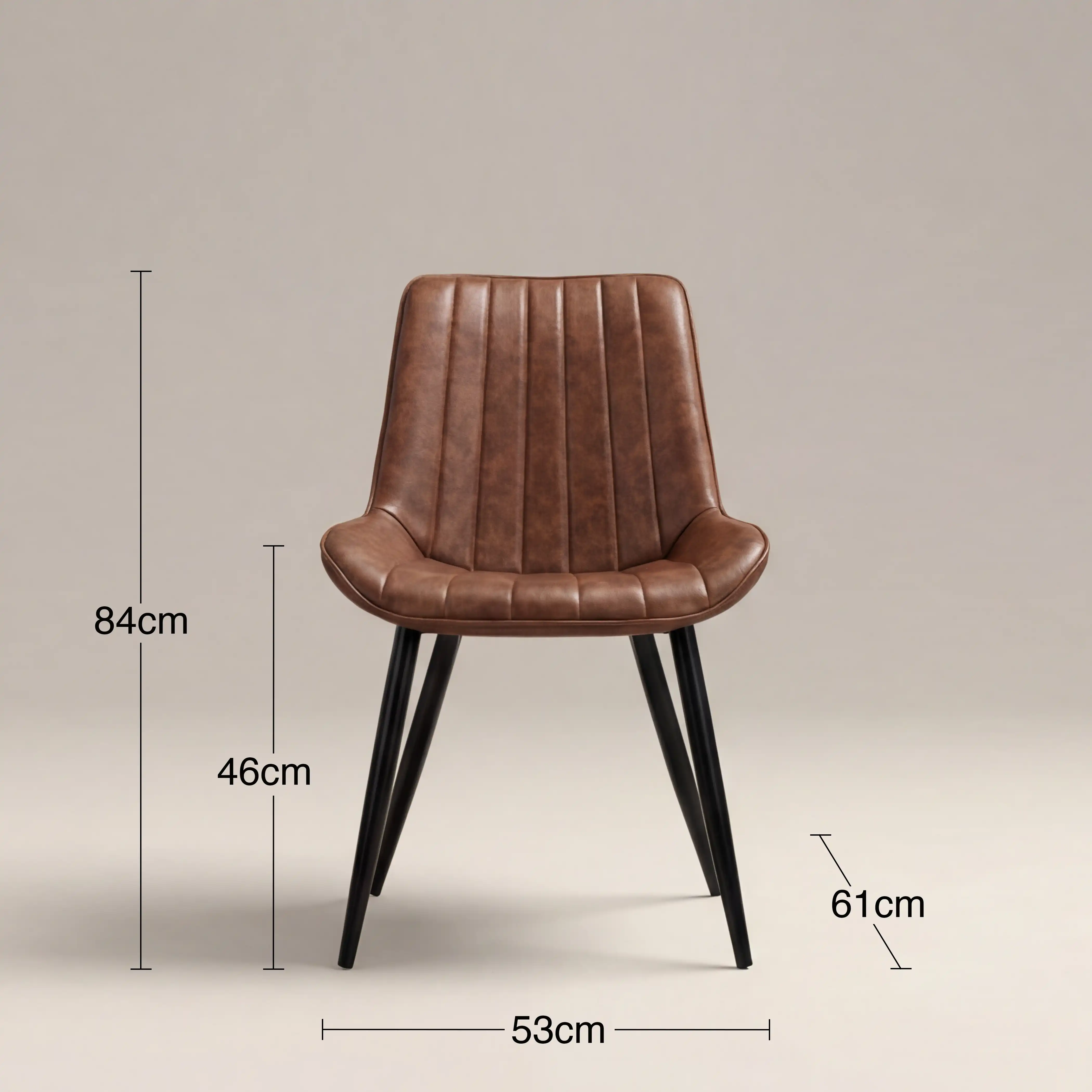 Taylor Dining Chair | Vintage Tan Faux Leather - Image 7