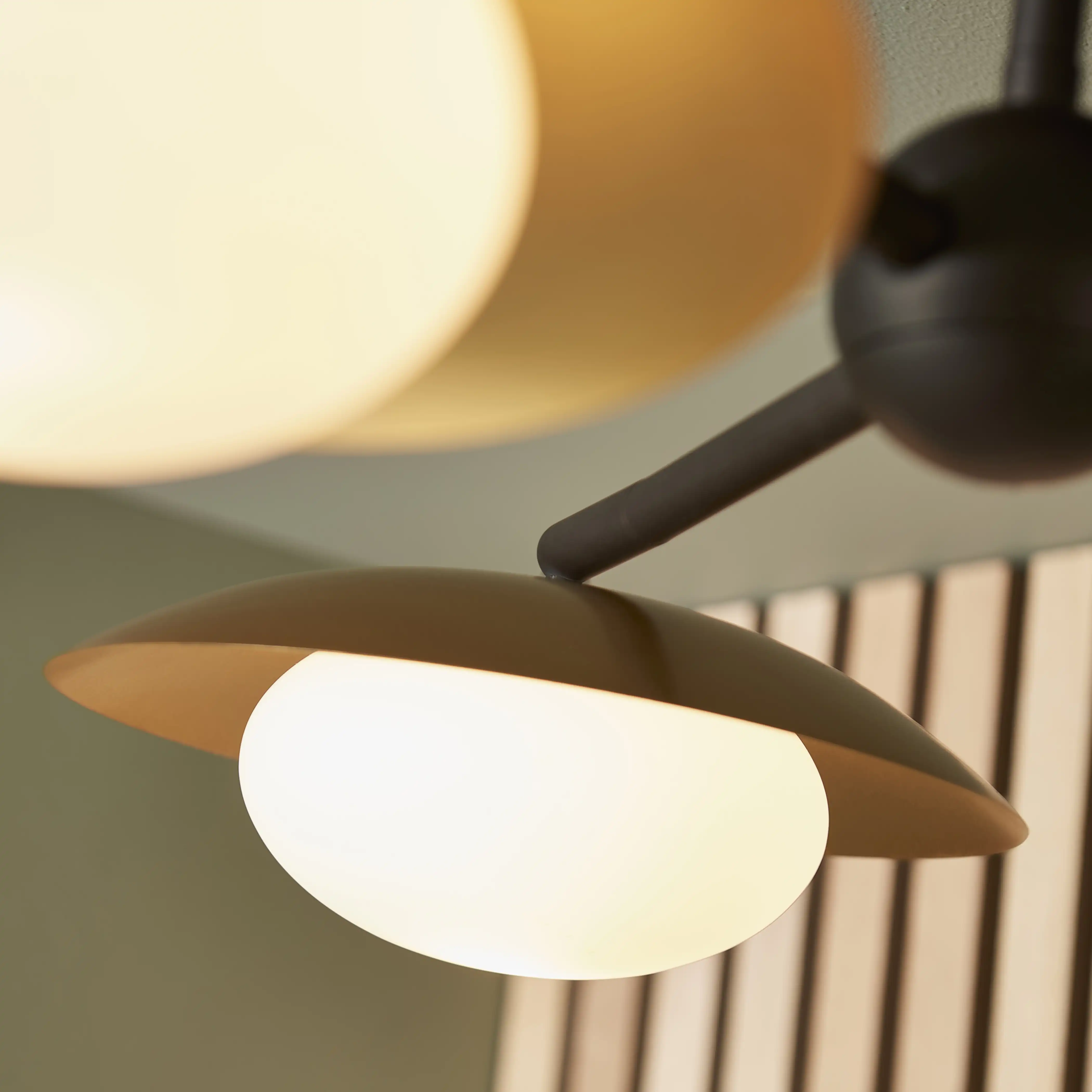Temuka 3 Light Flush Ceiling Light | Brass & Black - Image 6