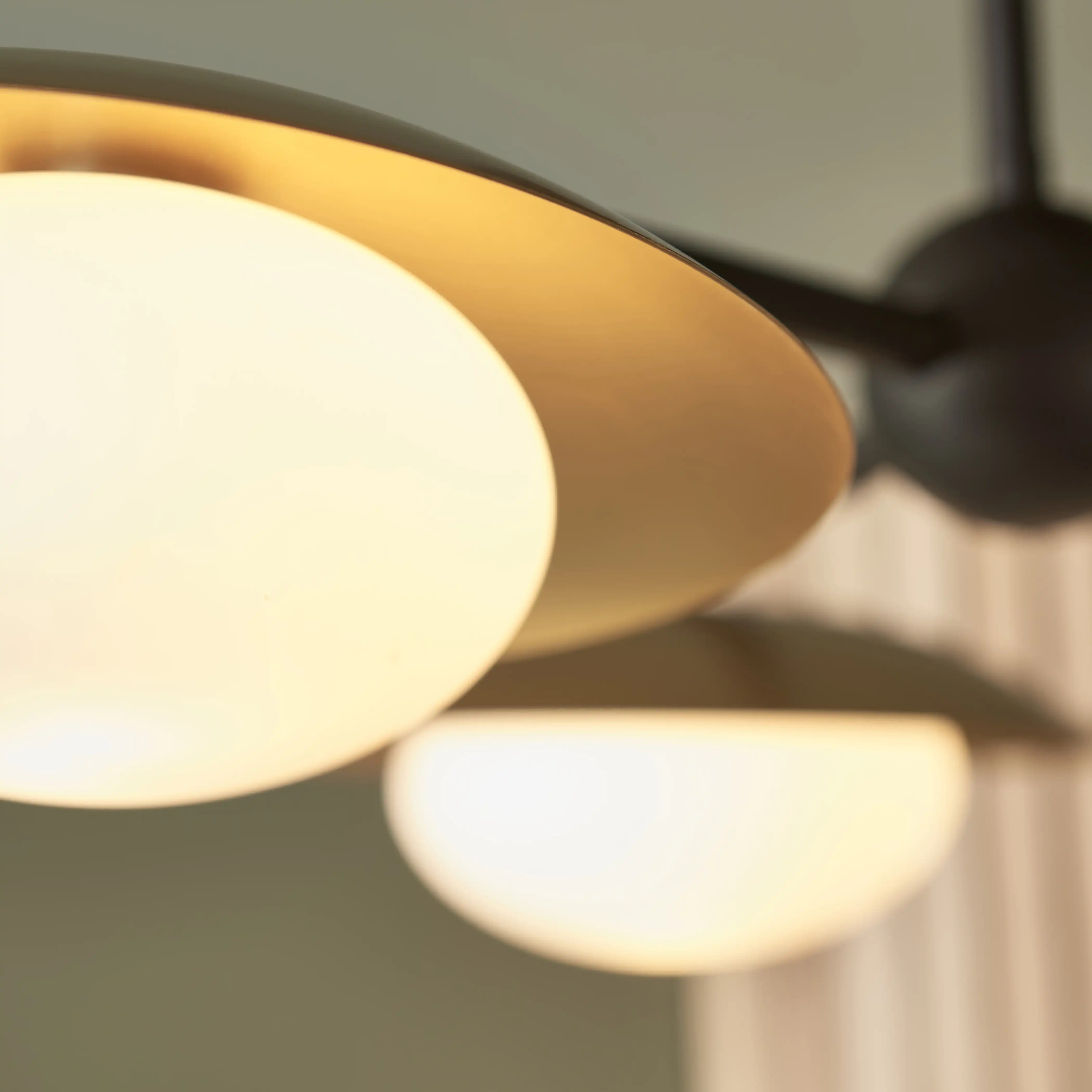 Temuka 3 Light Flush Ceiling Light | Brass & Black - Image 7