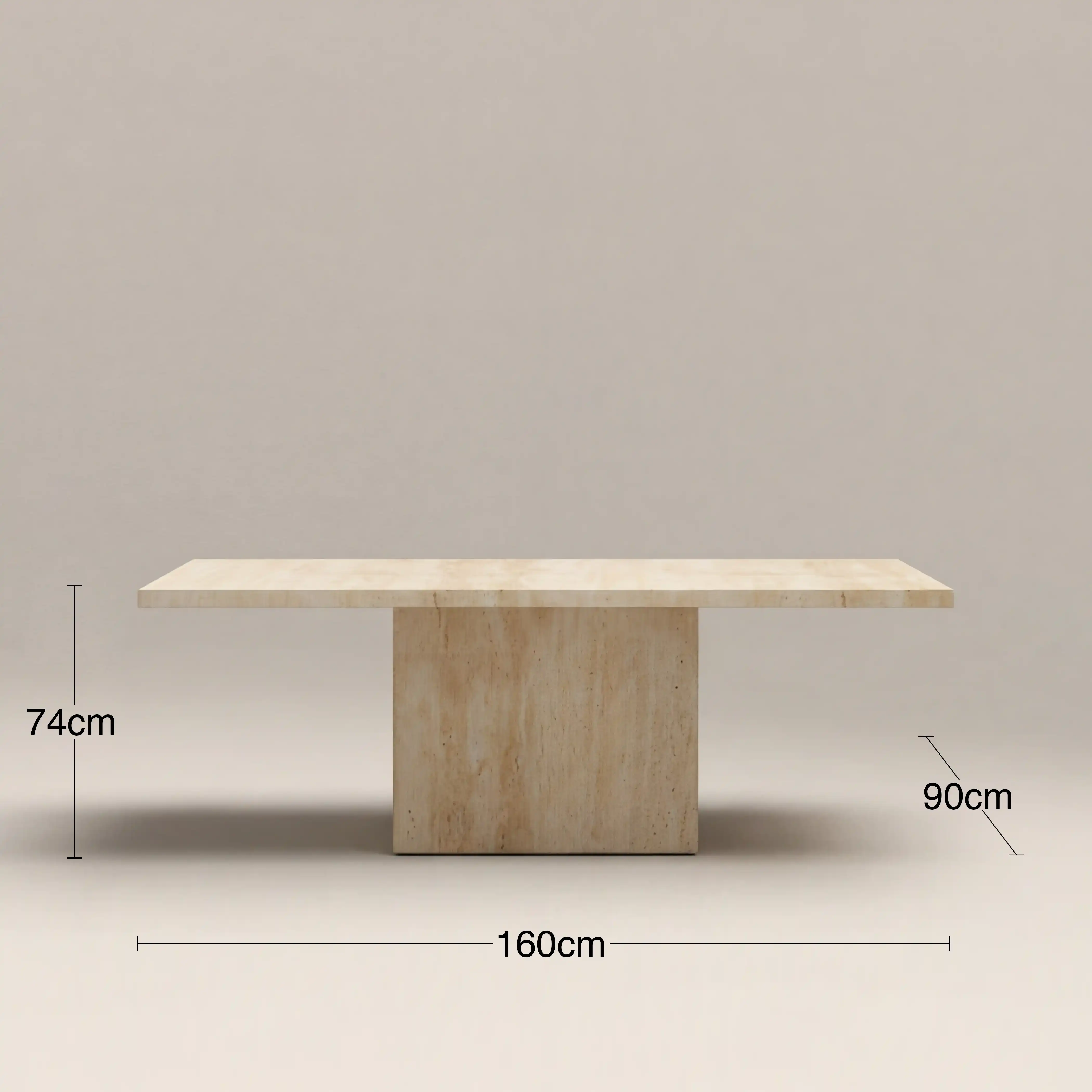 Toulouse 6 Seat Rectangle Dining Table | Natural Travertine - Image 6