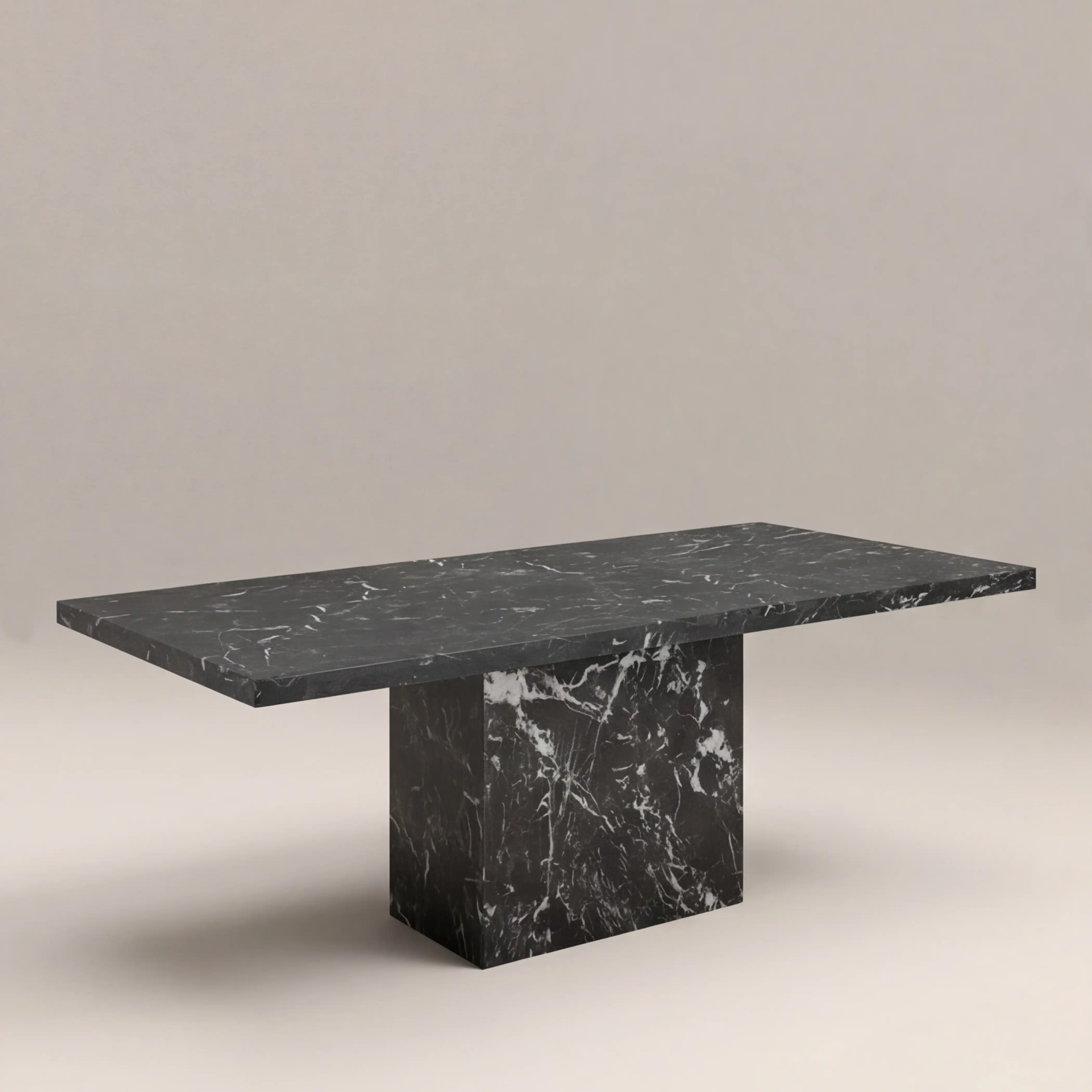 Toulouse 6 Seat Rectangle Dining Table | Onyx Black Marble - Image 3