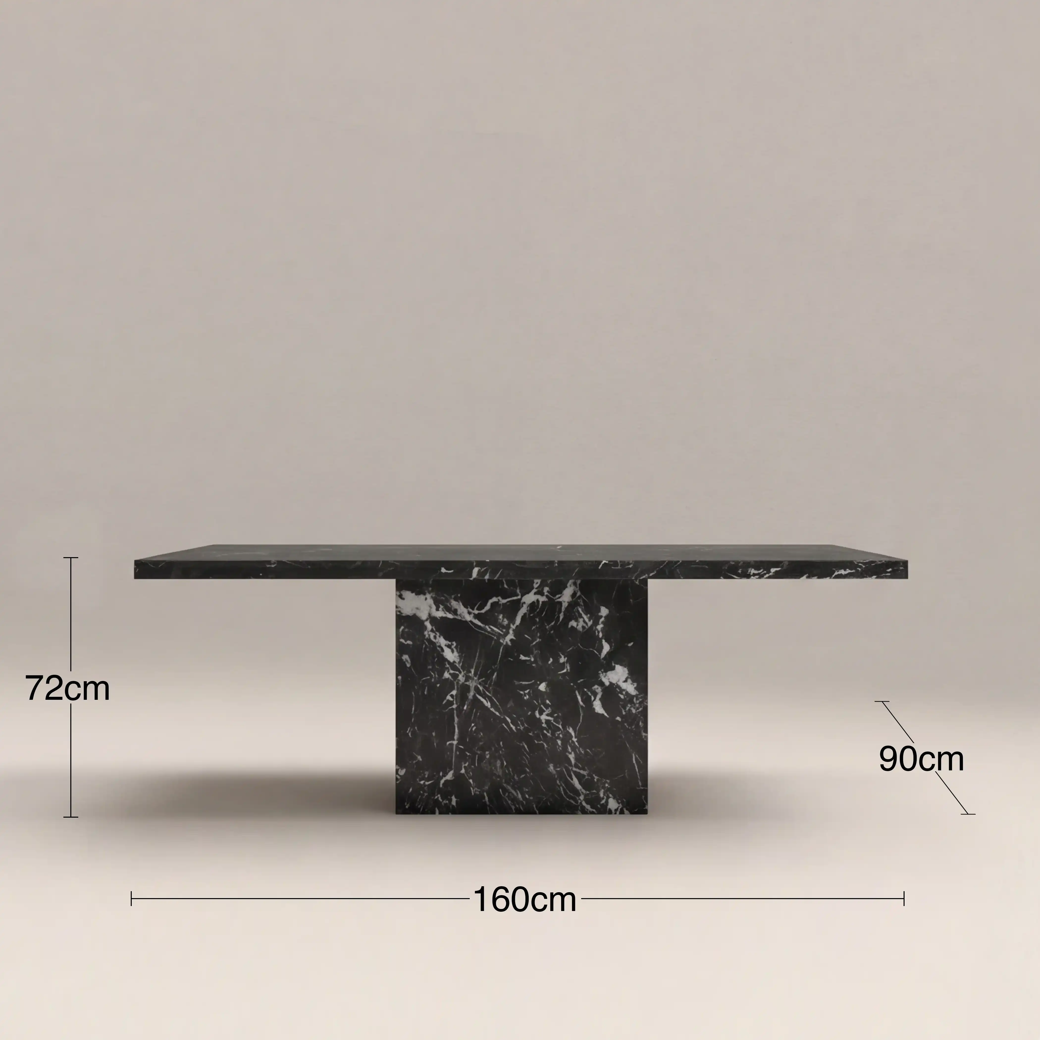 Toulouse 6 Seat Rectangle Dining Table | Onyx Black Marble - Image 6