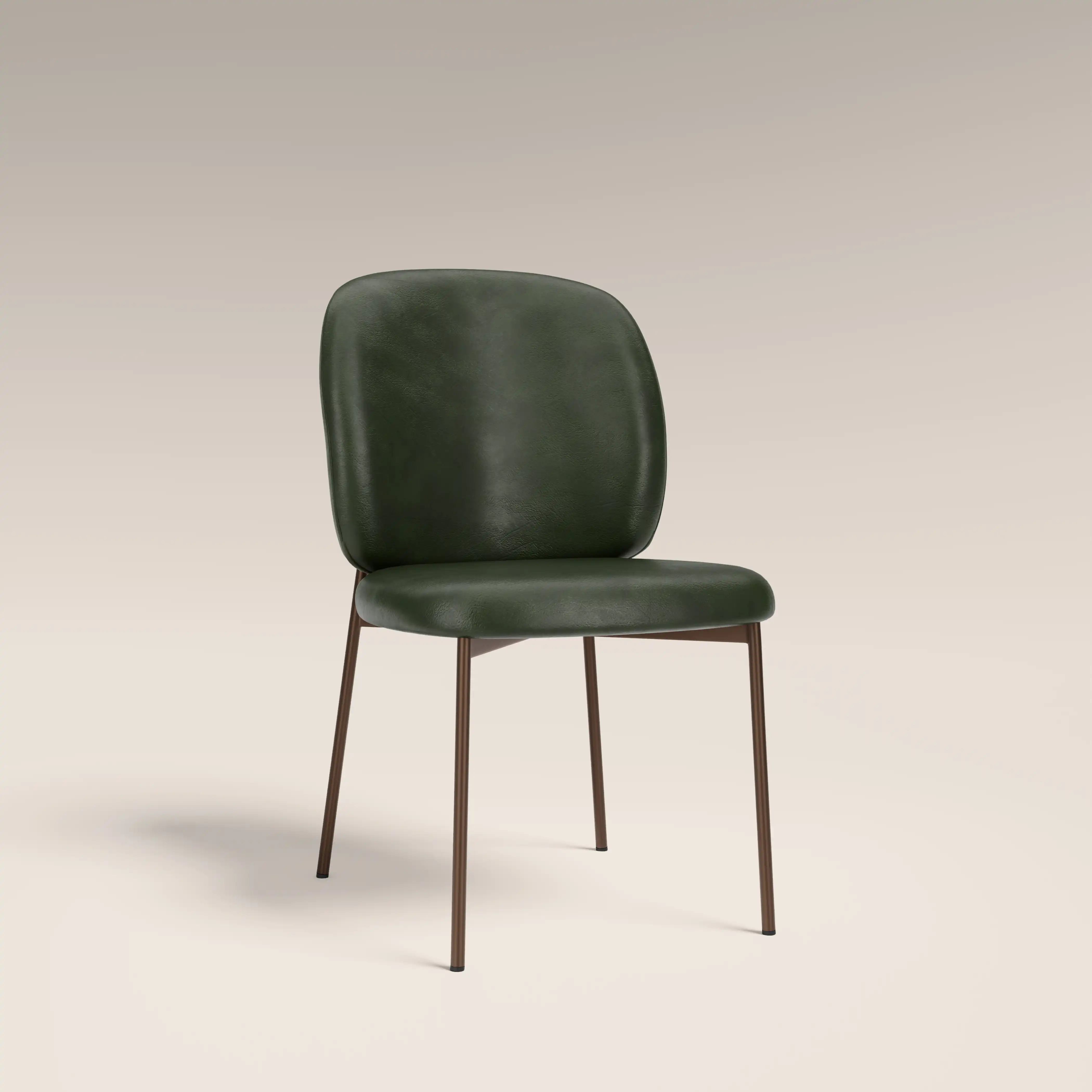 Trovi Dining Chair | Vintage Green Faux Leather & Burnished Bronze - Image 2