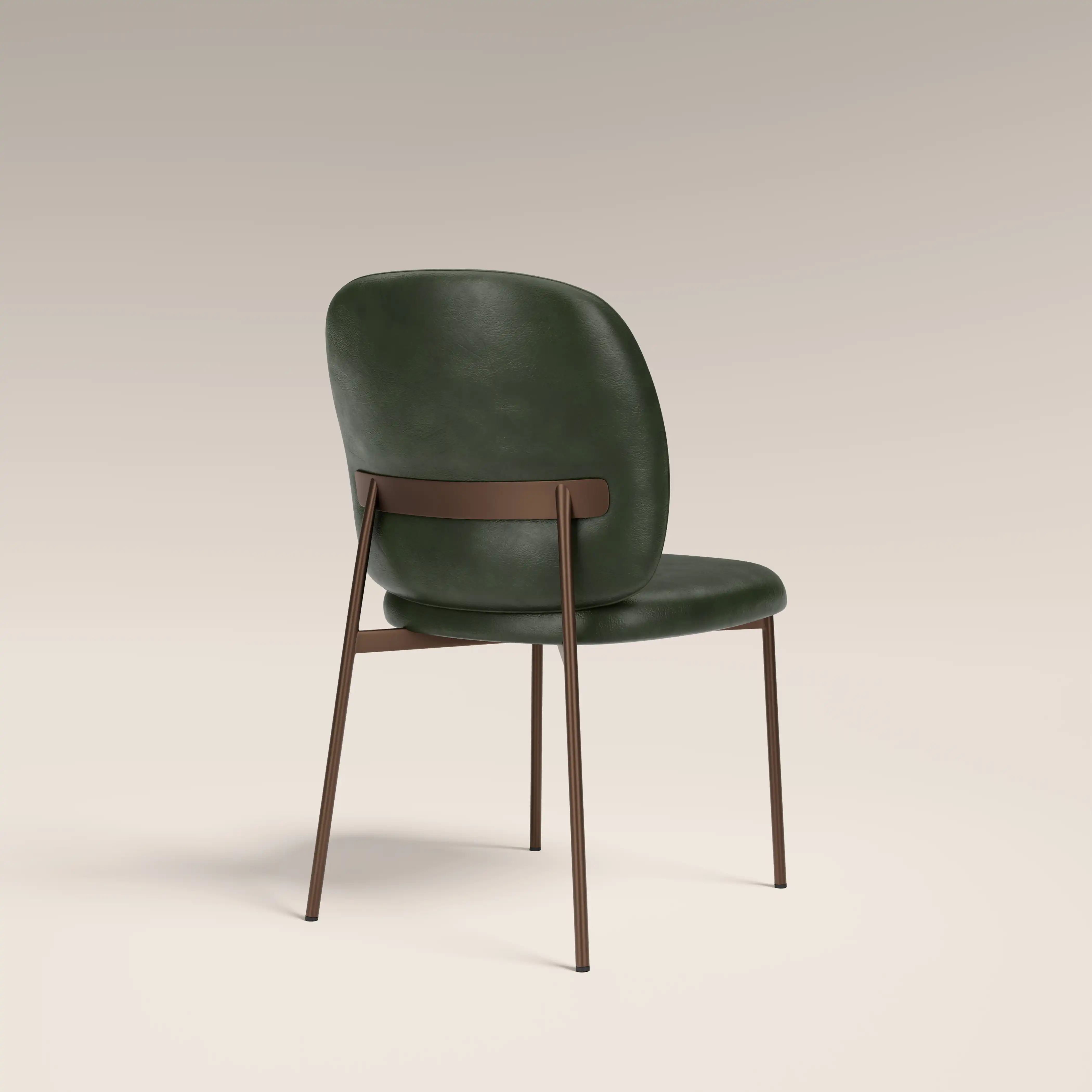Trovi Dining Chair | Vintage Green Faux Leather & Burnished Bronze - Image 3