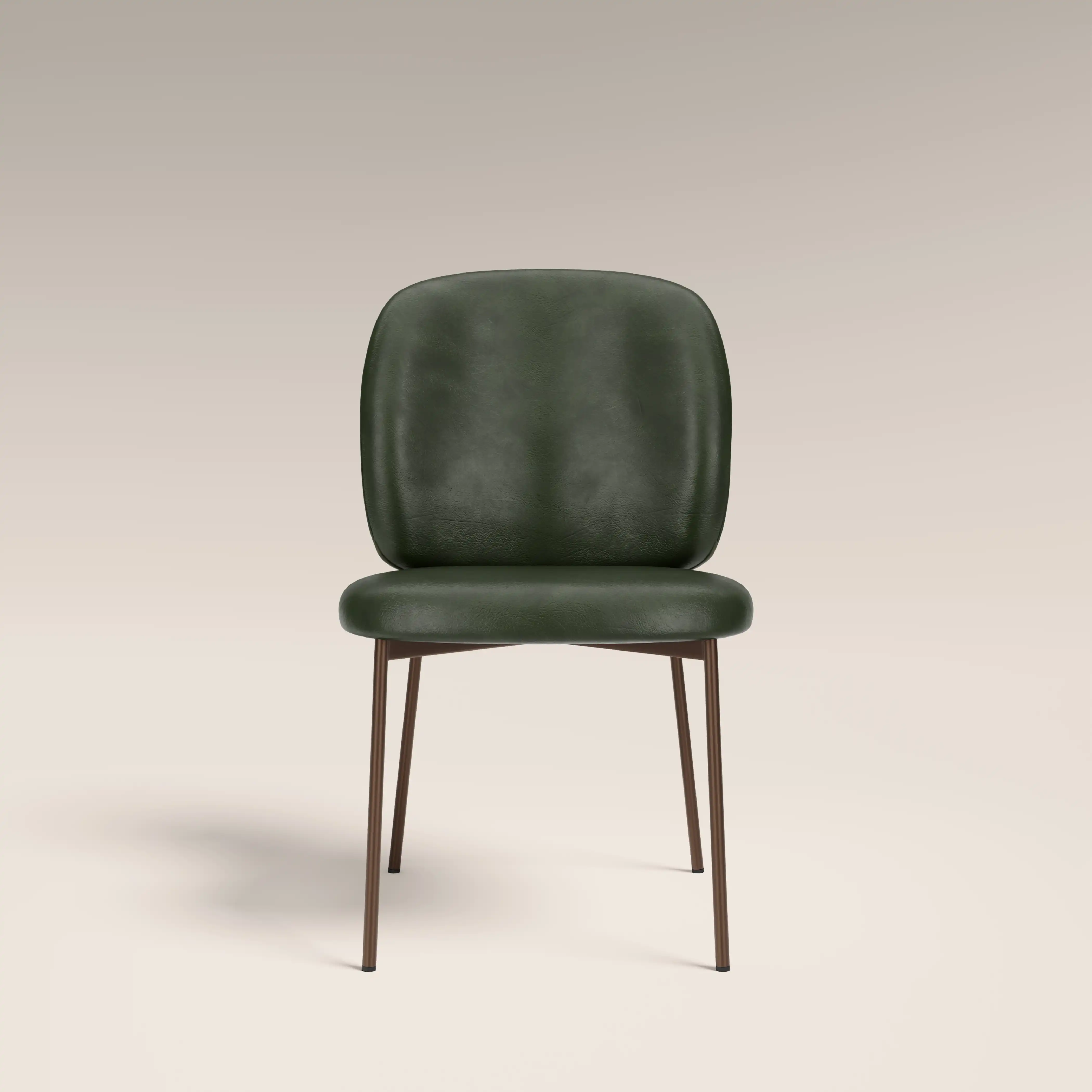 Trovi Dining Chair | Vintage Green Faux Leather & Burnished Bronze - Image 5