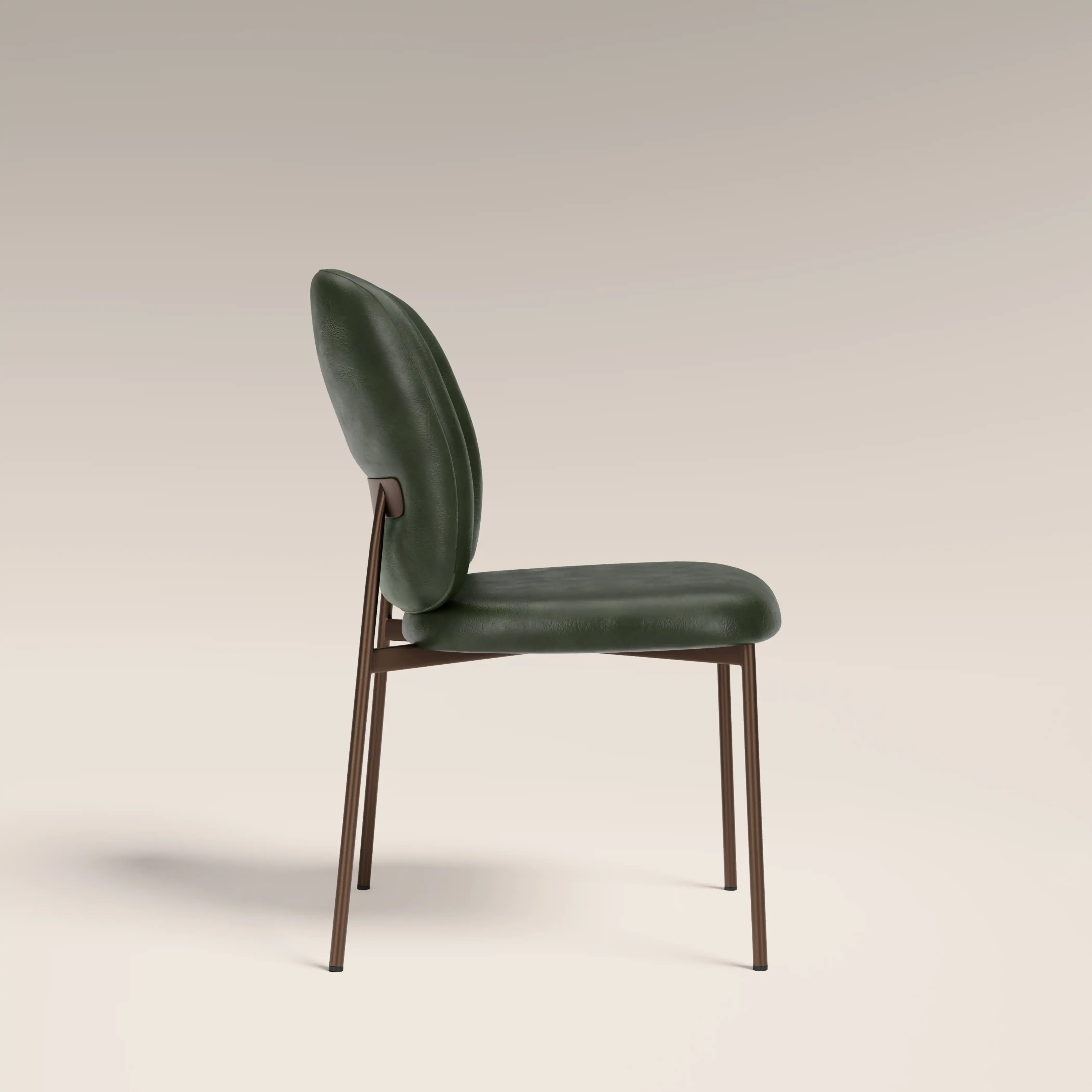 Trovi Dining Chair | Vintage Green Faux Leather & Burnished Bronze - Image 6