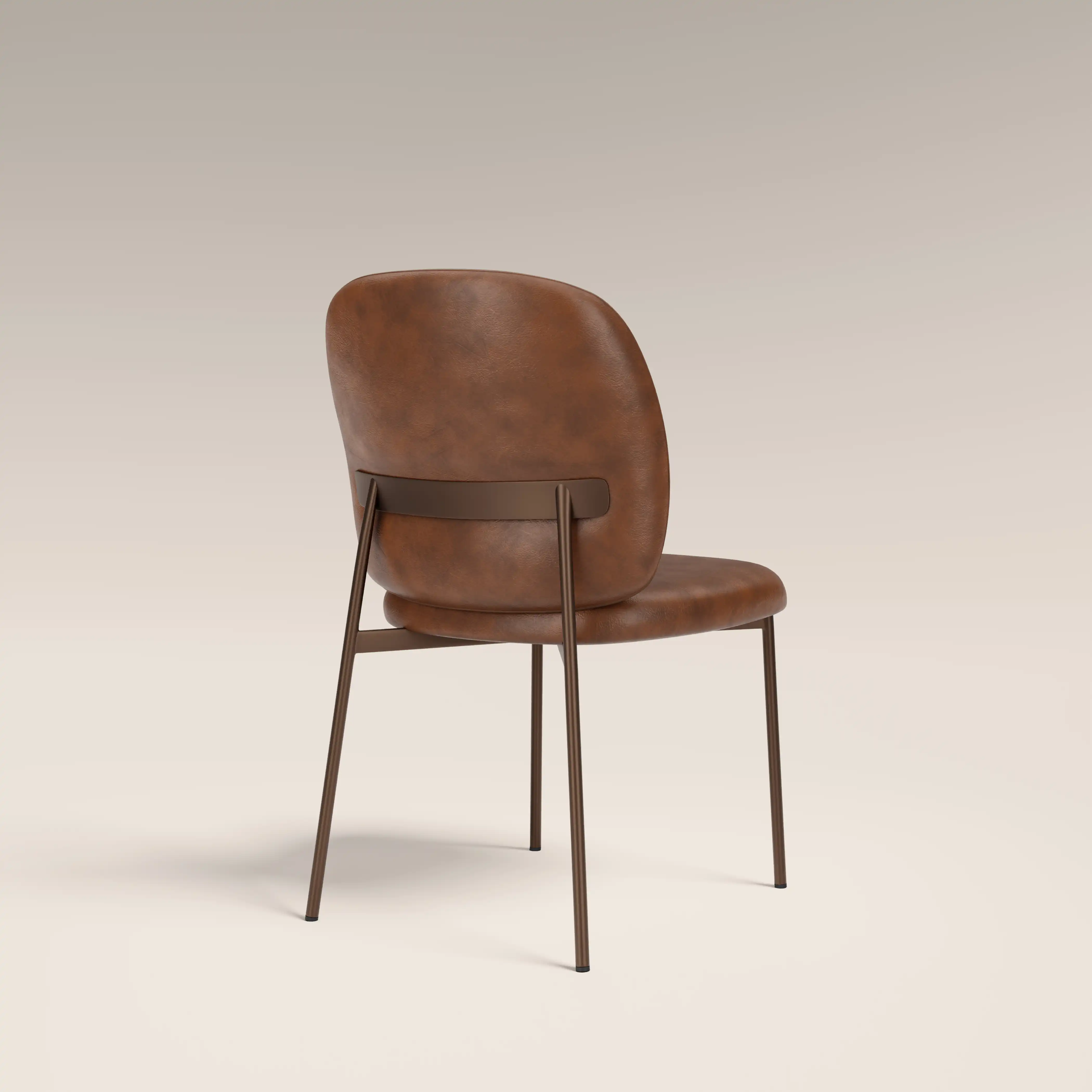 Trovi Dining Chair | Vintage Tan Faux Leather & Burnished Bronze - Image 2