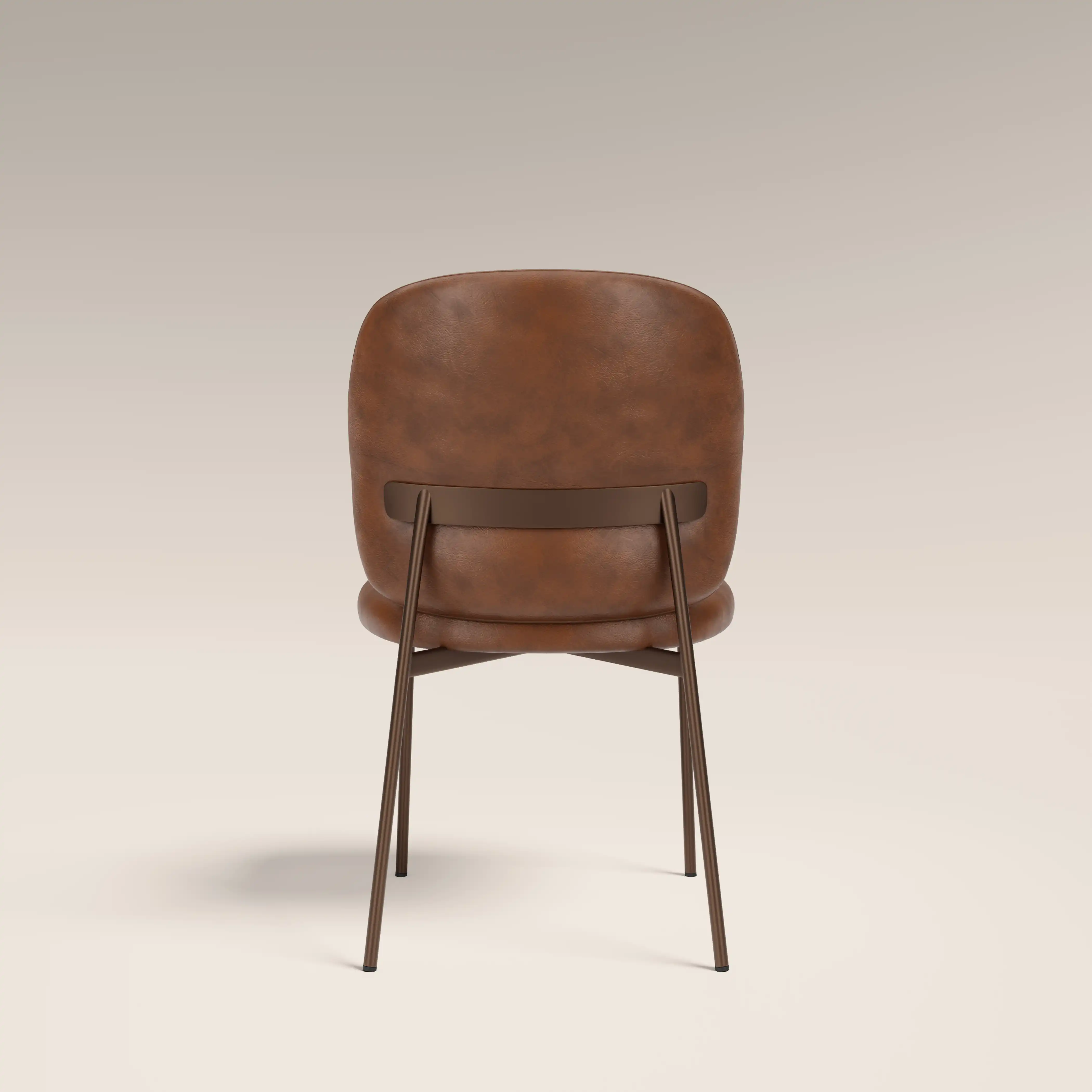 Trovi Dining Chair | Vintage Tan Faux Leather & Burnished Bronze - Image 6