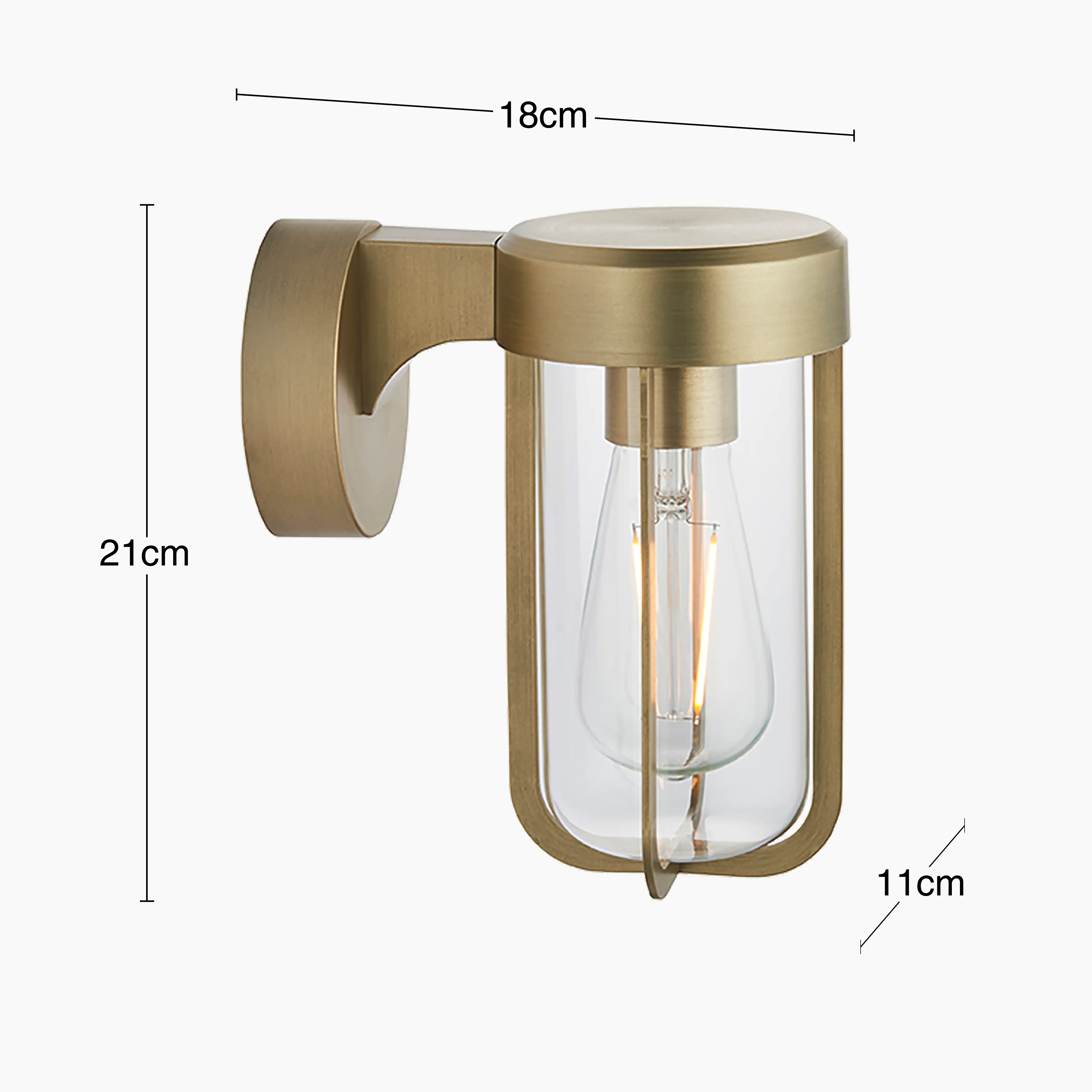 Truro Outdoor Wall Light | Frosted Glass & Brushed Brass - Image 6
