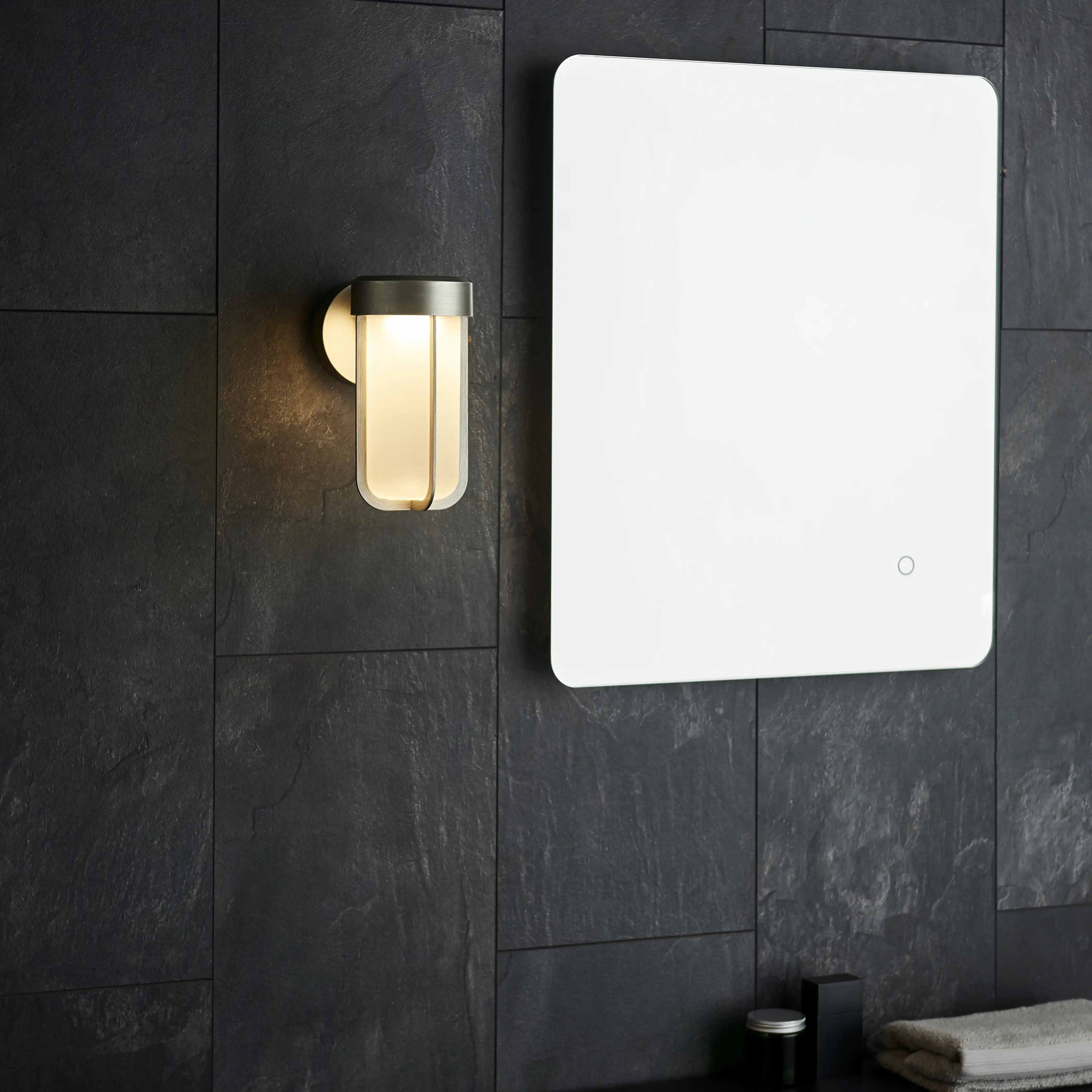 Truro Outdoor Wall Light | Frosted Glass & Brushed Chrome - Image 4