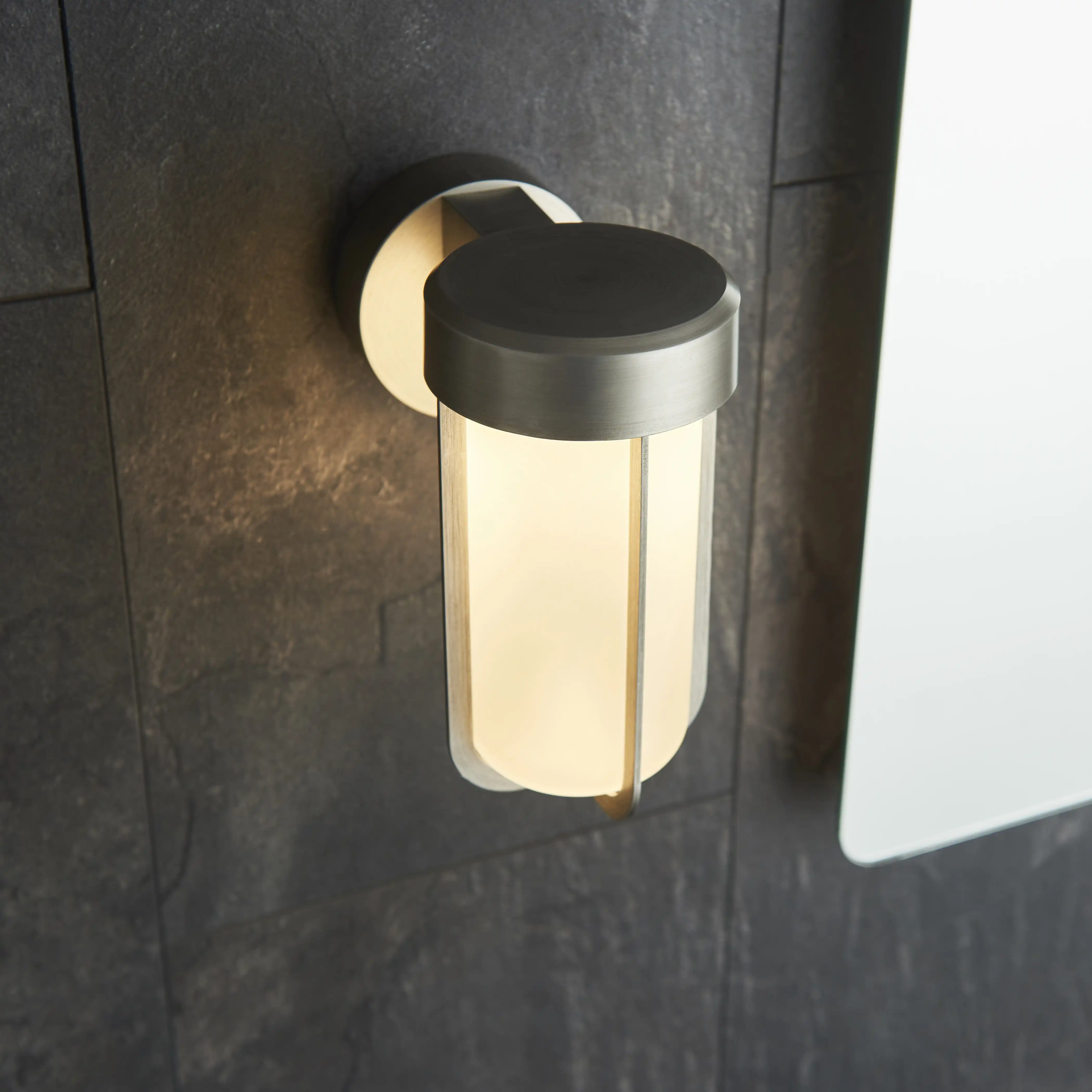 Truro Outdoor Wall Light | Frosted Glass & Brushed Chrome - Image 5