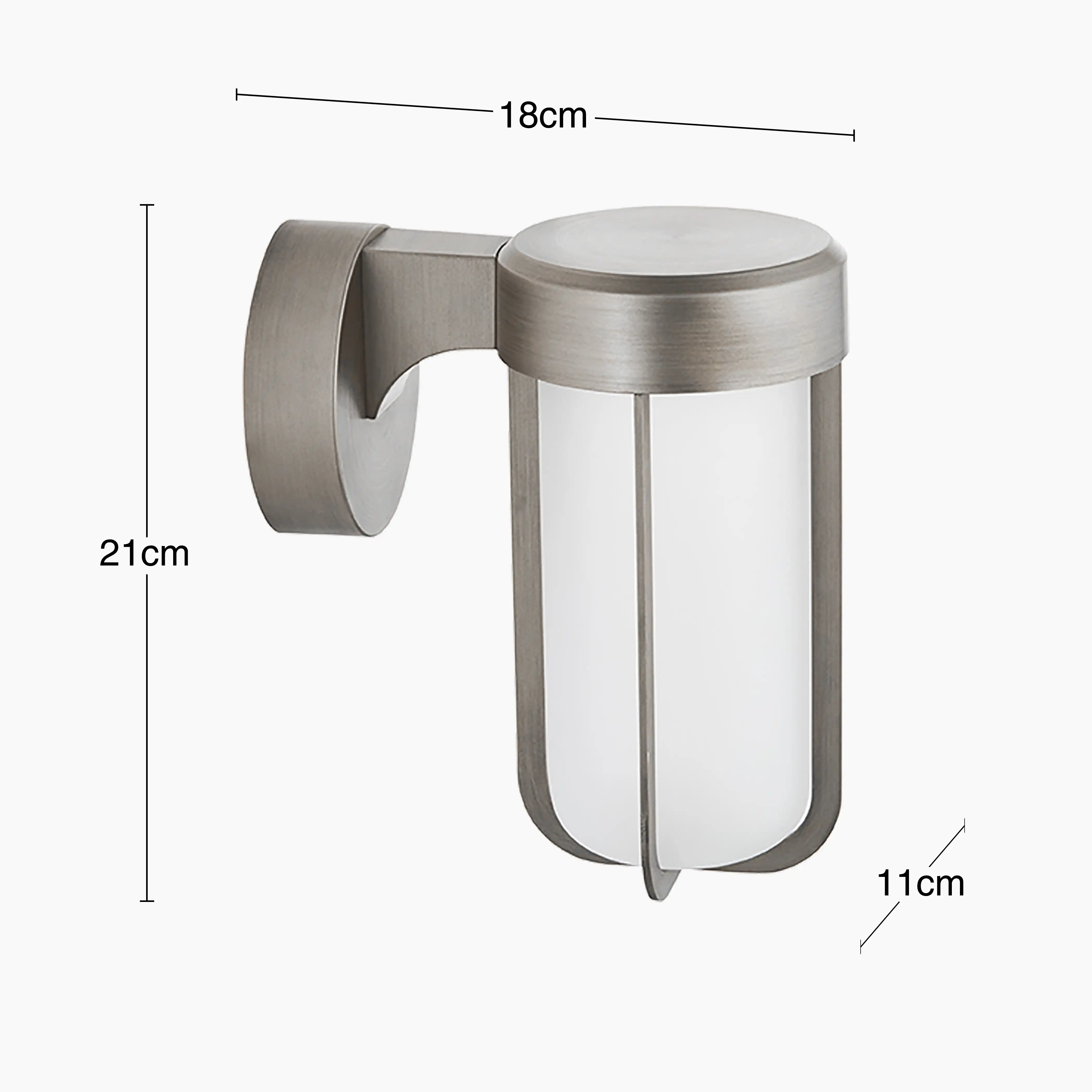 Truro Outdoor Wall Light | Frosted Glass & Brushed Chrome - Image 7