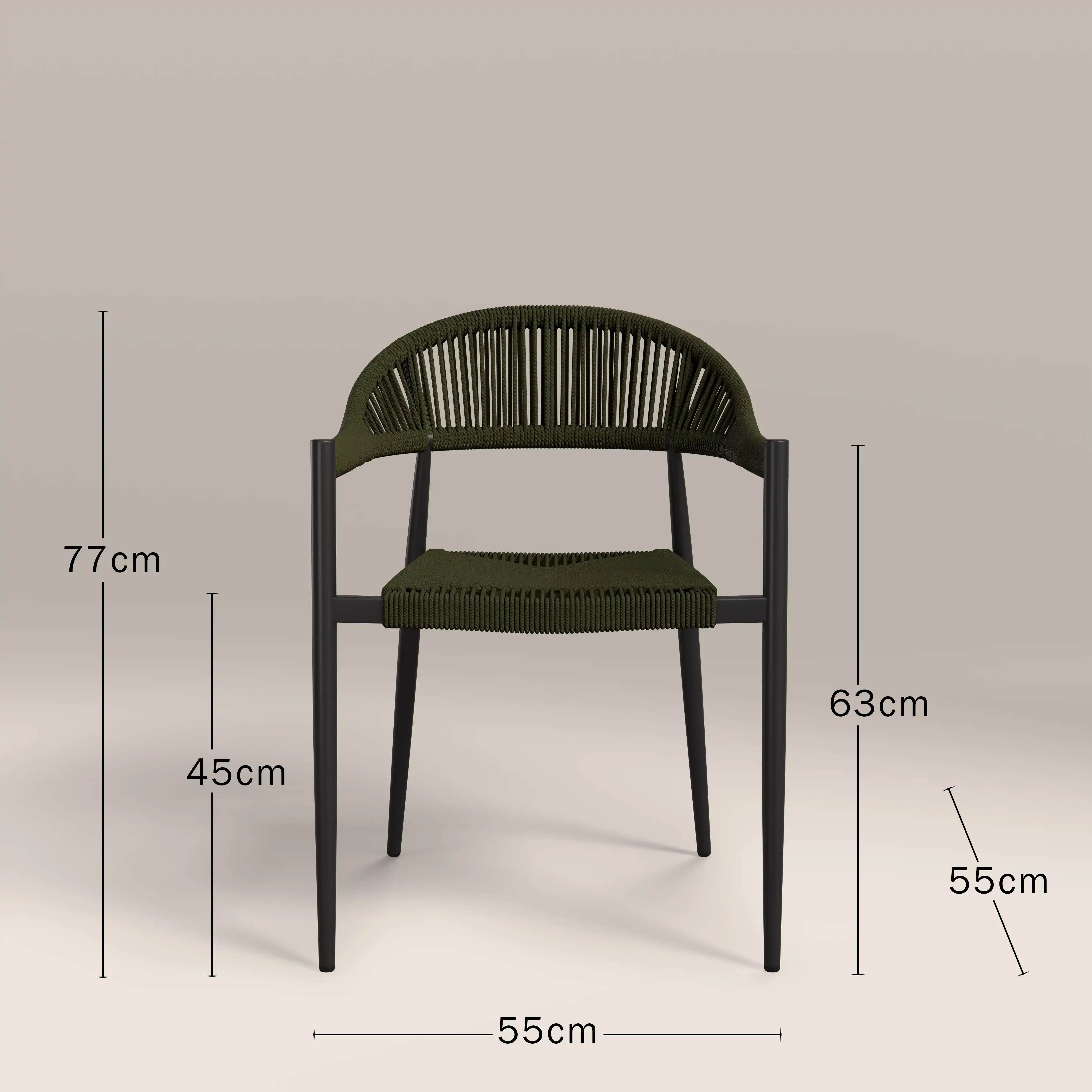 Tullio 4 Seat Garden Dining Set |  Oak & Olive Green - Image 5