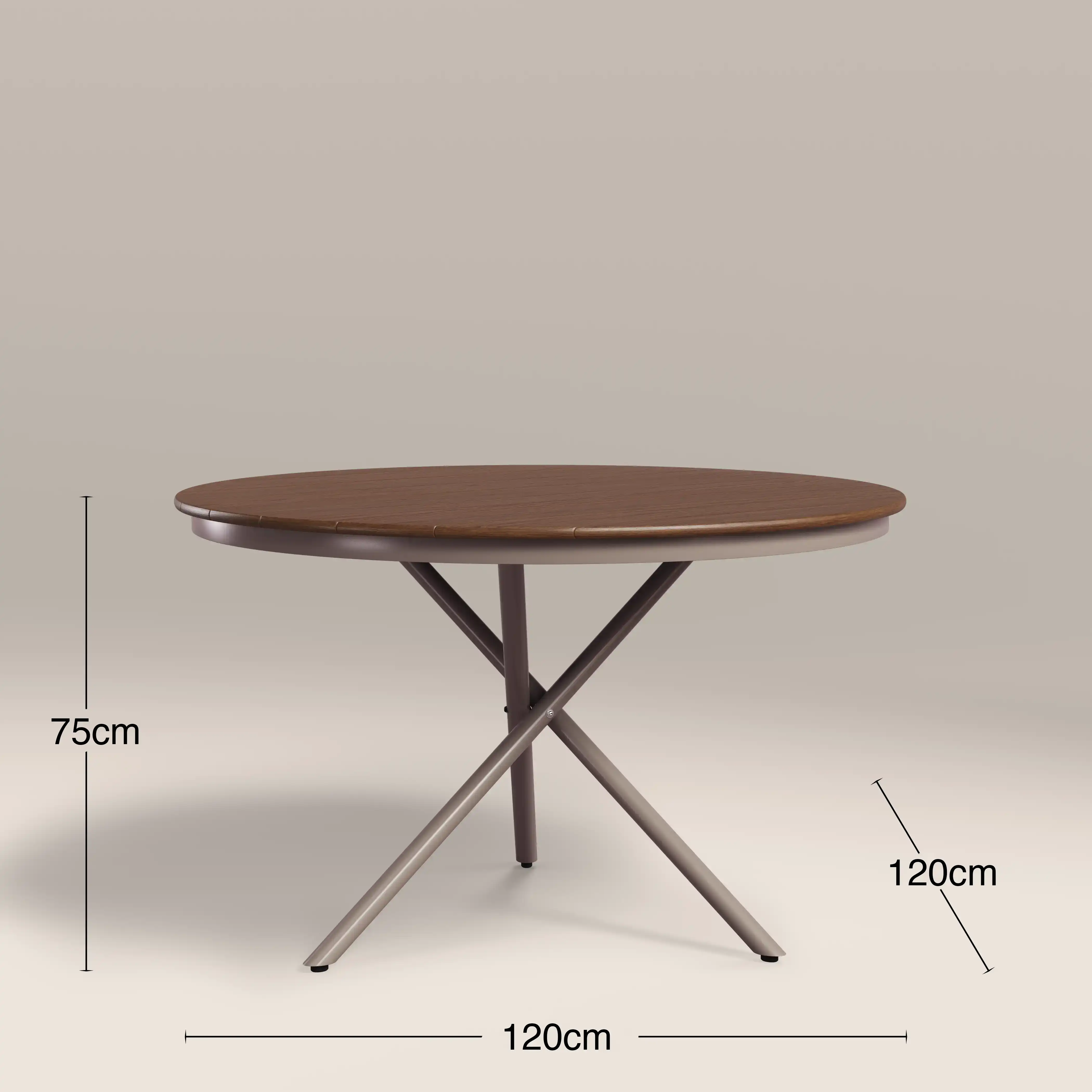 Tullio 4 Seat Garden Dining Set | Walnut & Natural - Image 3