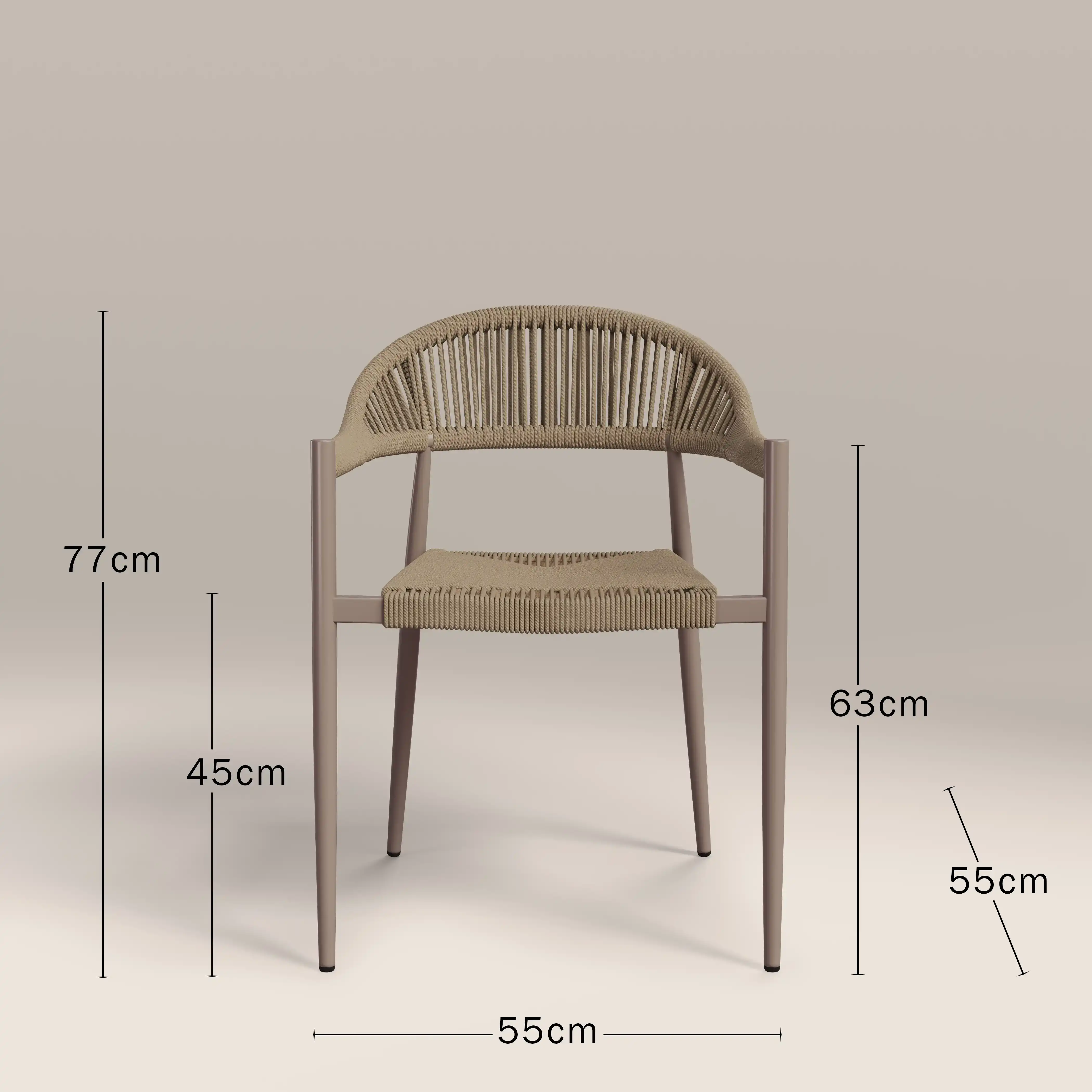 Tullio 4 Seat Garden Dining Set | Walnut & Natural - Image 4