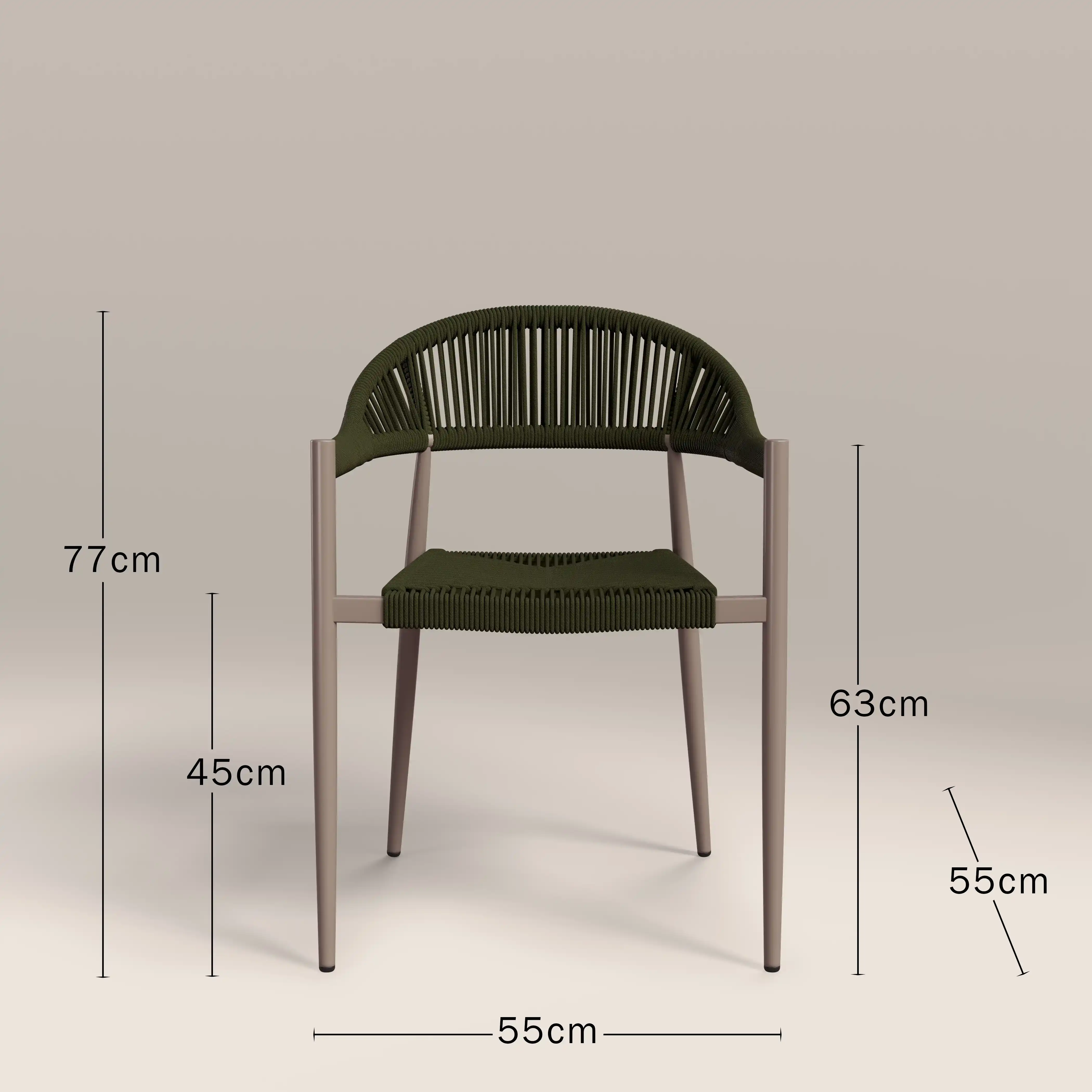 Tullio 4 Seat Garden Dining Set | Walnut  & Olive Green - Image 5