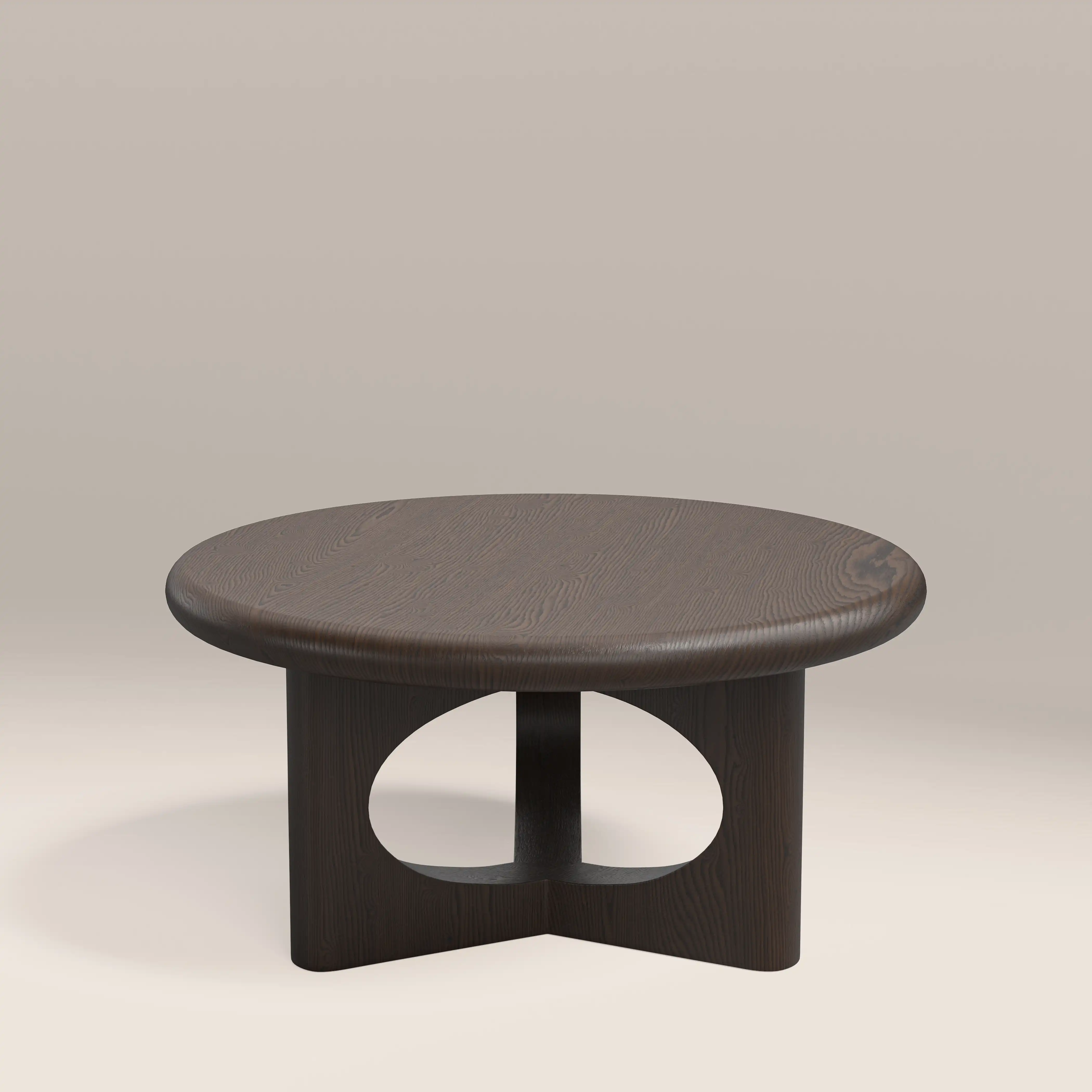 Turner Round Wooden Coffee Table | Dark Walnut - Image 3