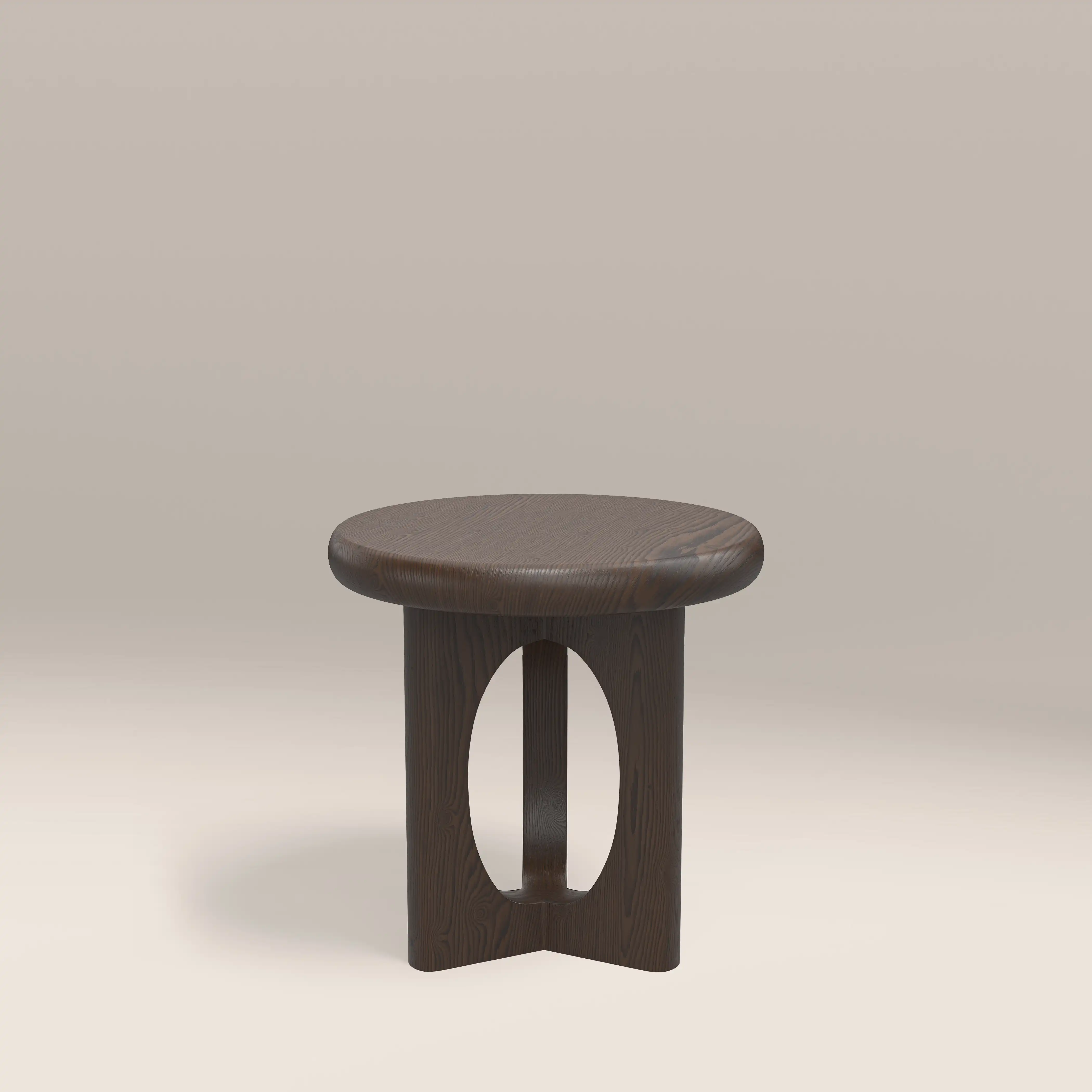Turner Round Wooden Side Table | Dark Walnut - Image 2