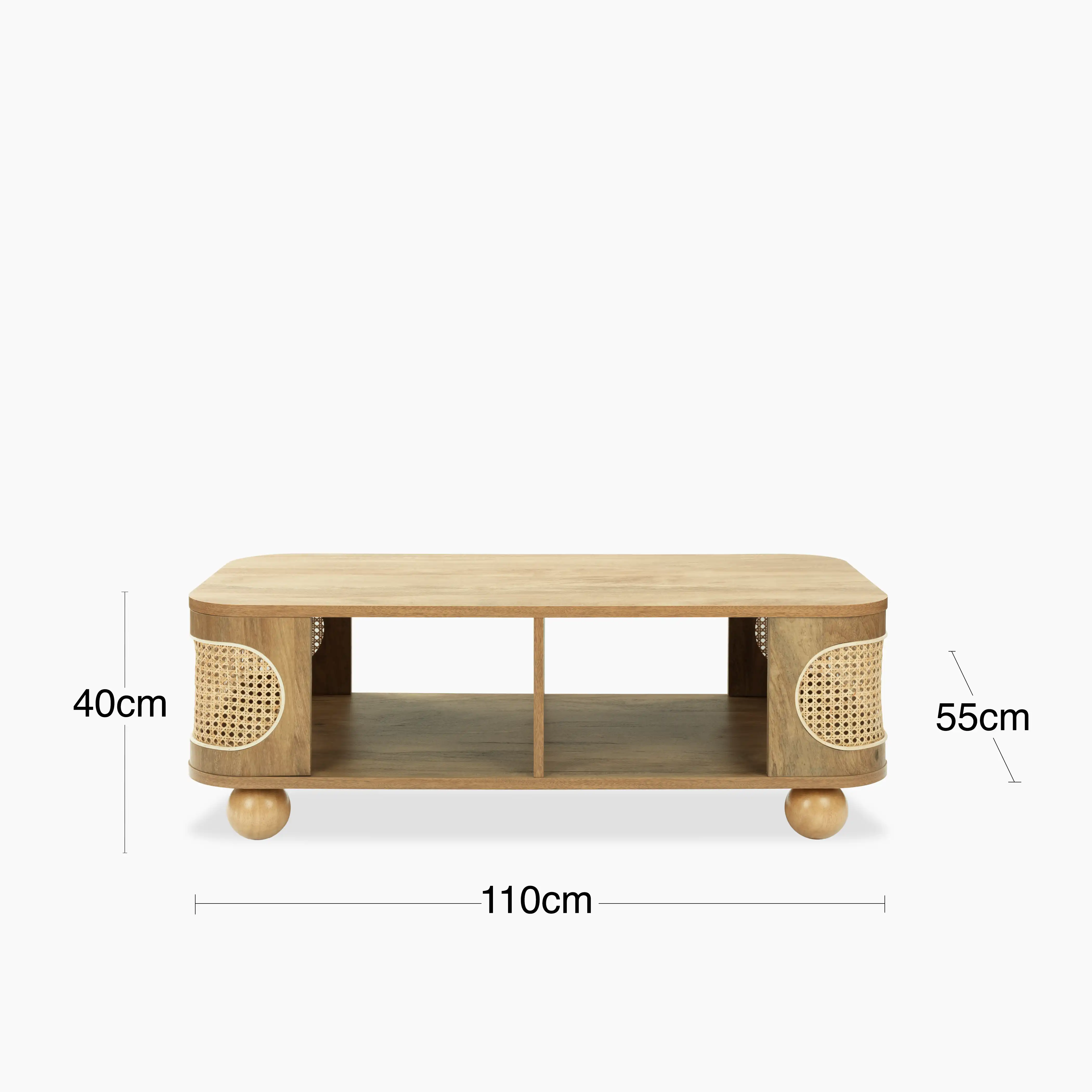 Una Rectangle Wooden Coffee Table | Oak & Cane - Image 7