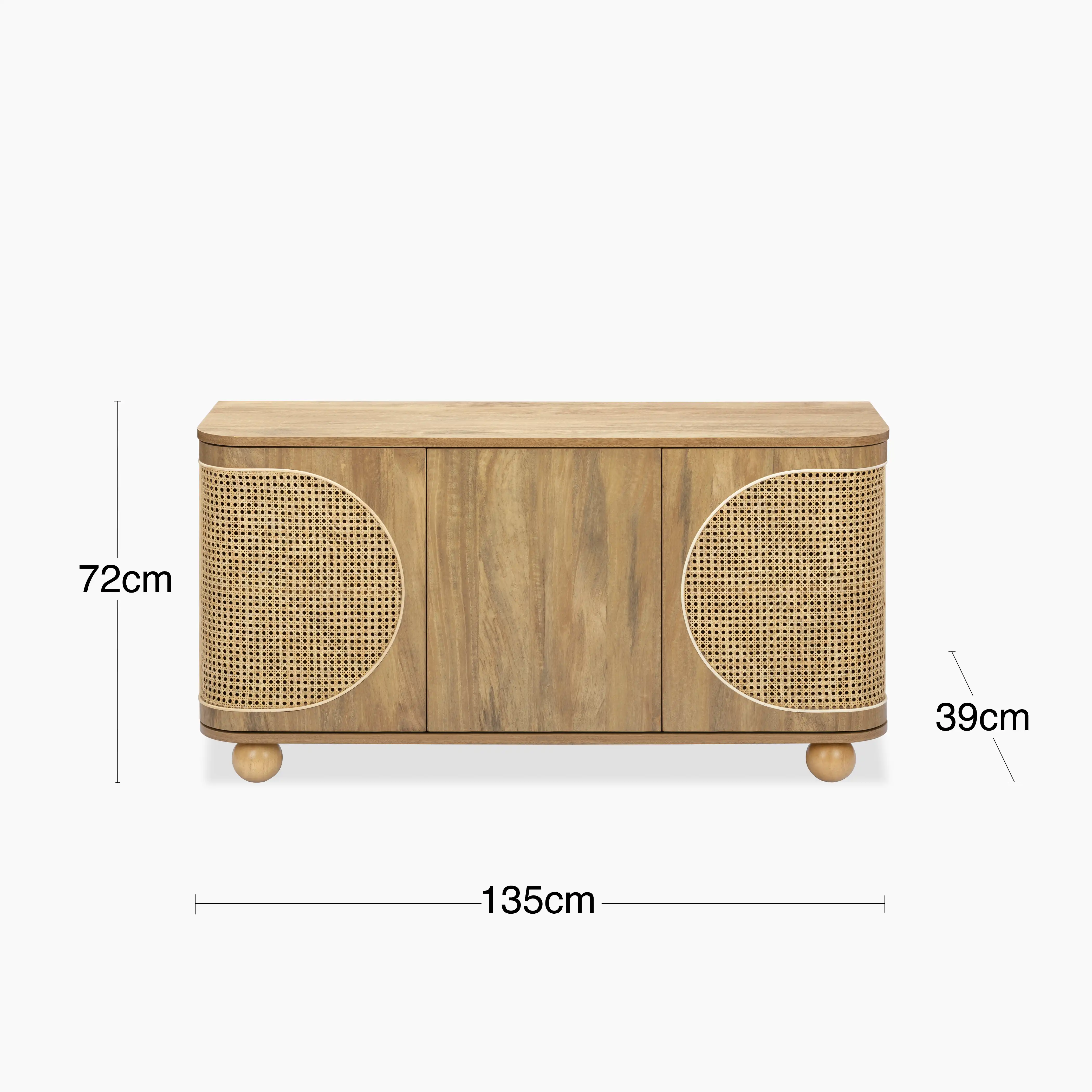 Una Wooden Large Sideboard | Oak & Cane - Image 8
