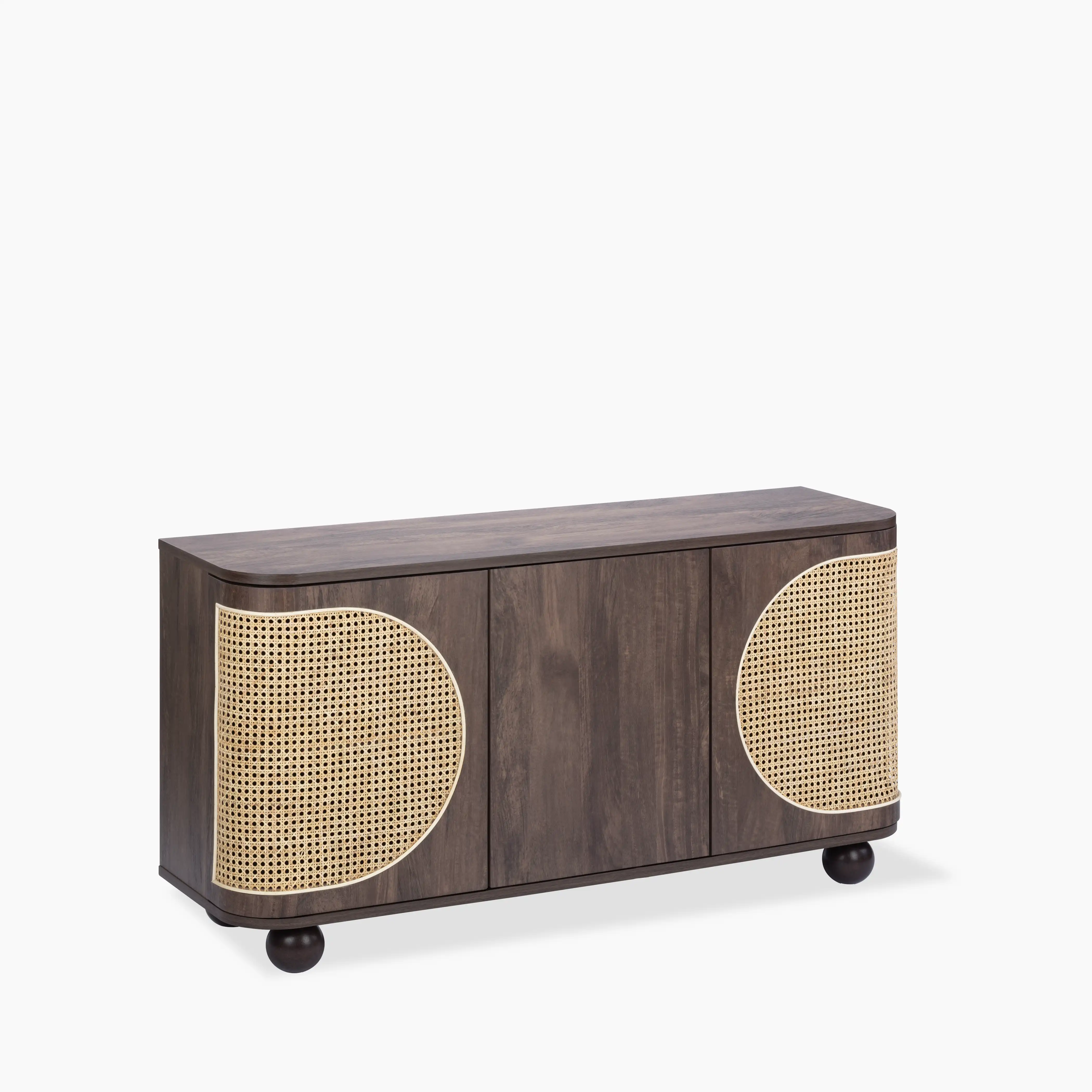 Una Wooden Large Sideboard | Walnut & Cane - Image 3