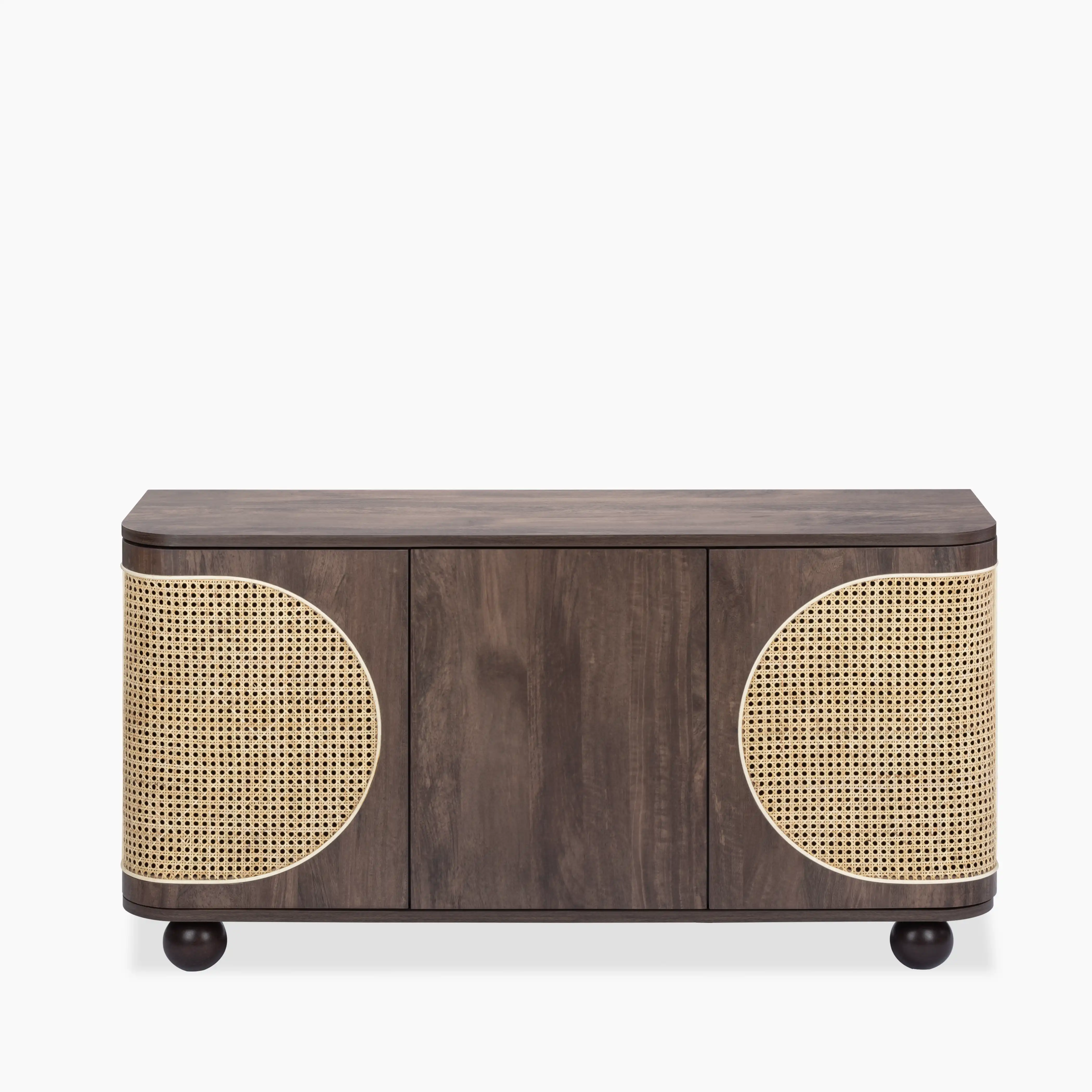 Una Wooden Large Sideboard | Walnut & Cane - Image 4