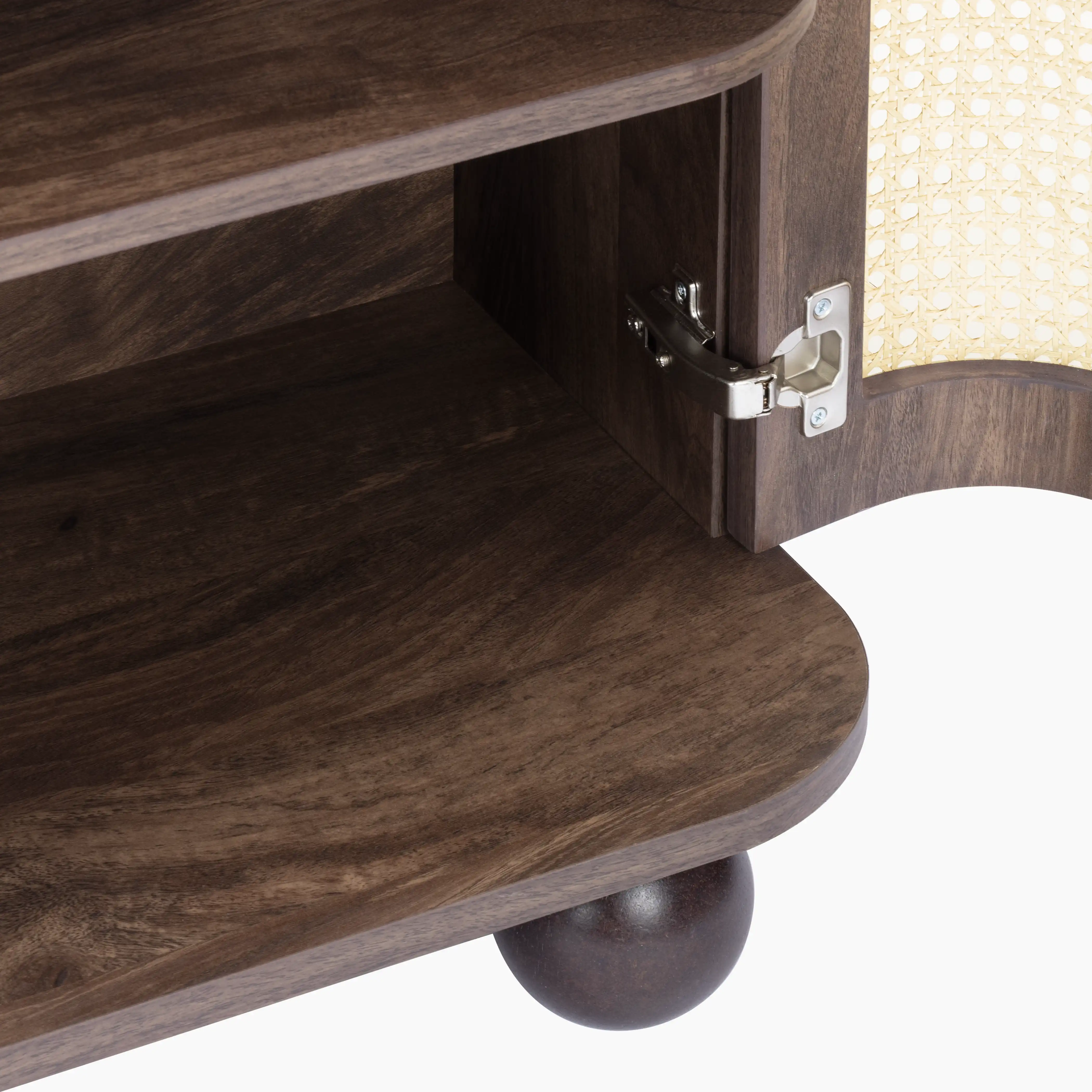 Una Wooden Large Sideboard | Walnut & Cane - Image 6
