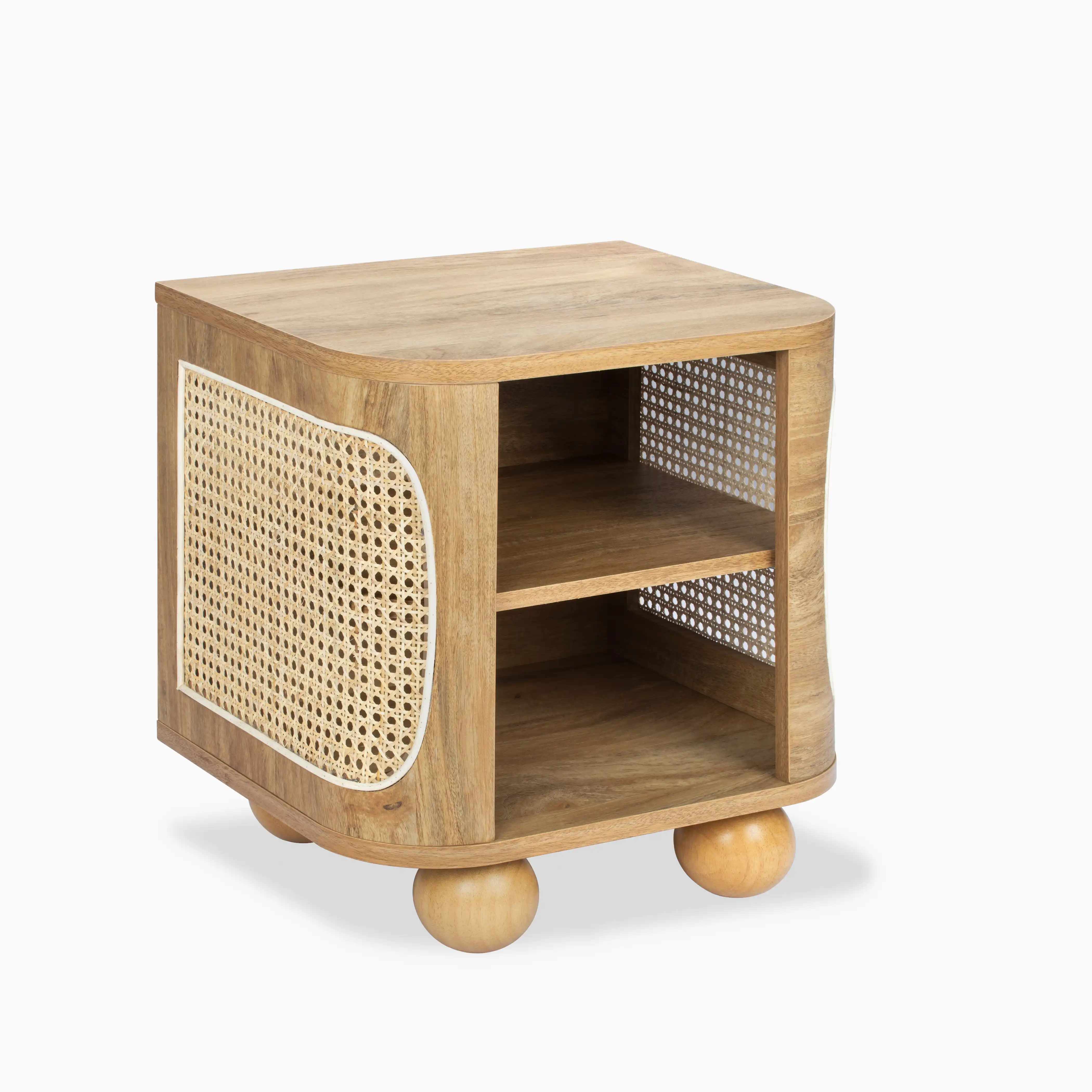 Una Square Wooden Side Table | Oak & Cane - Image 3